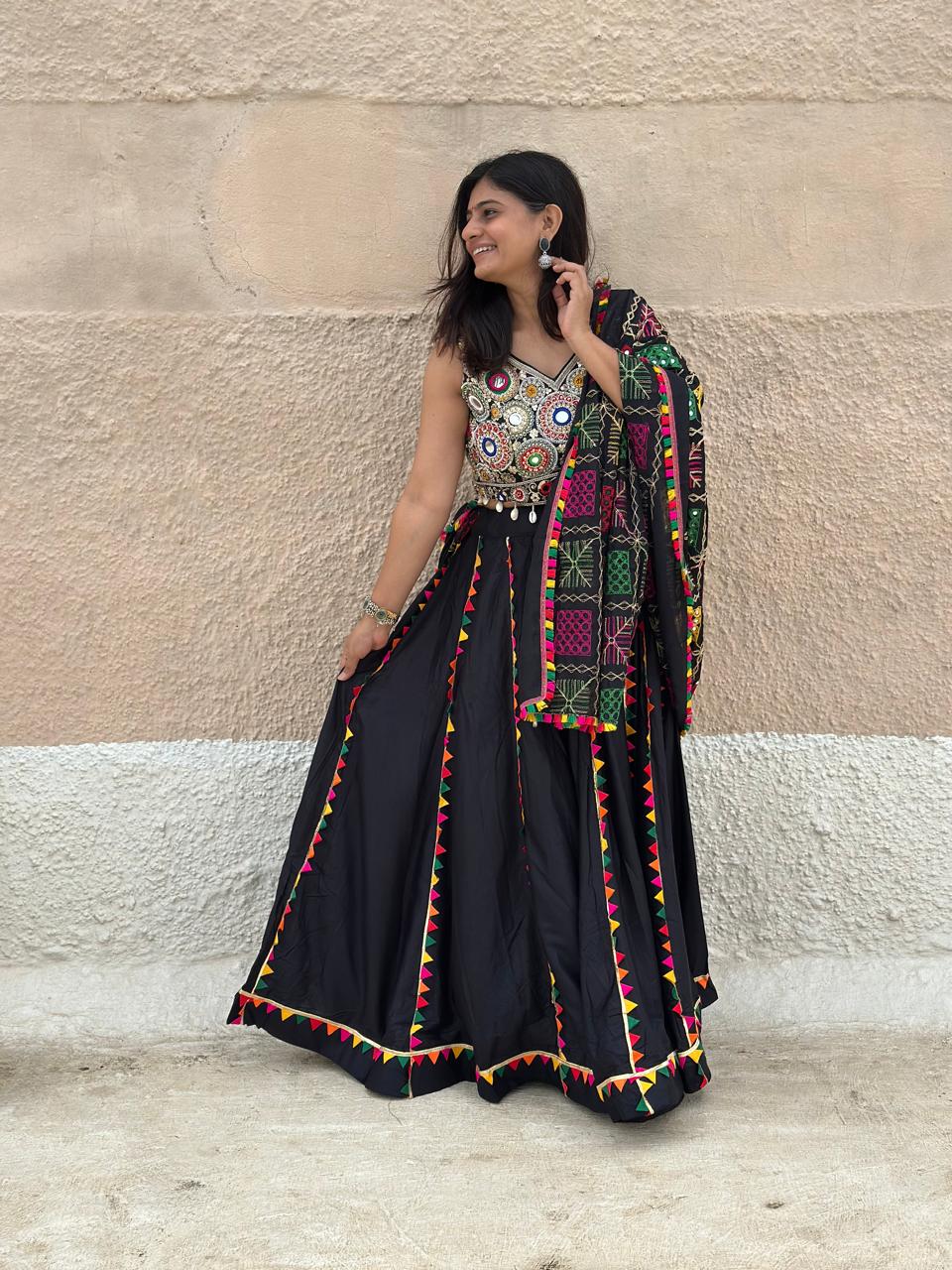Black Ghagra Choli with Duppatta