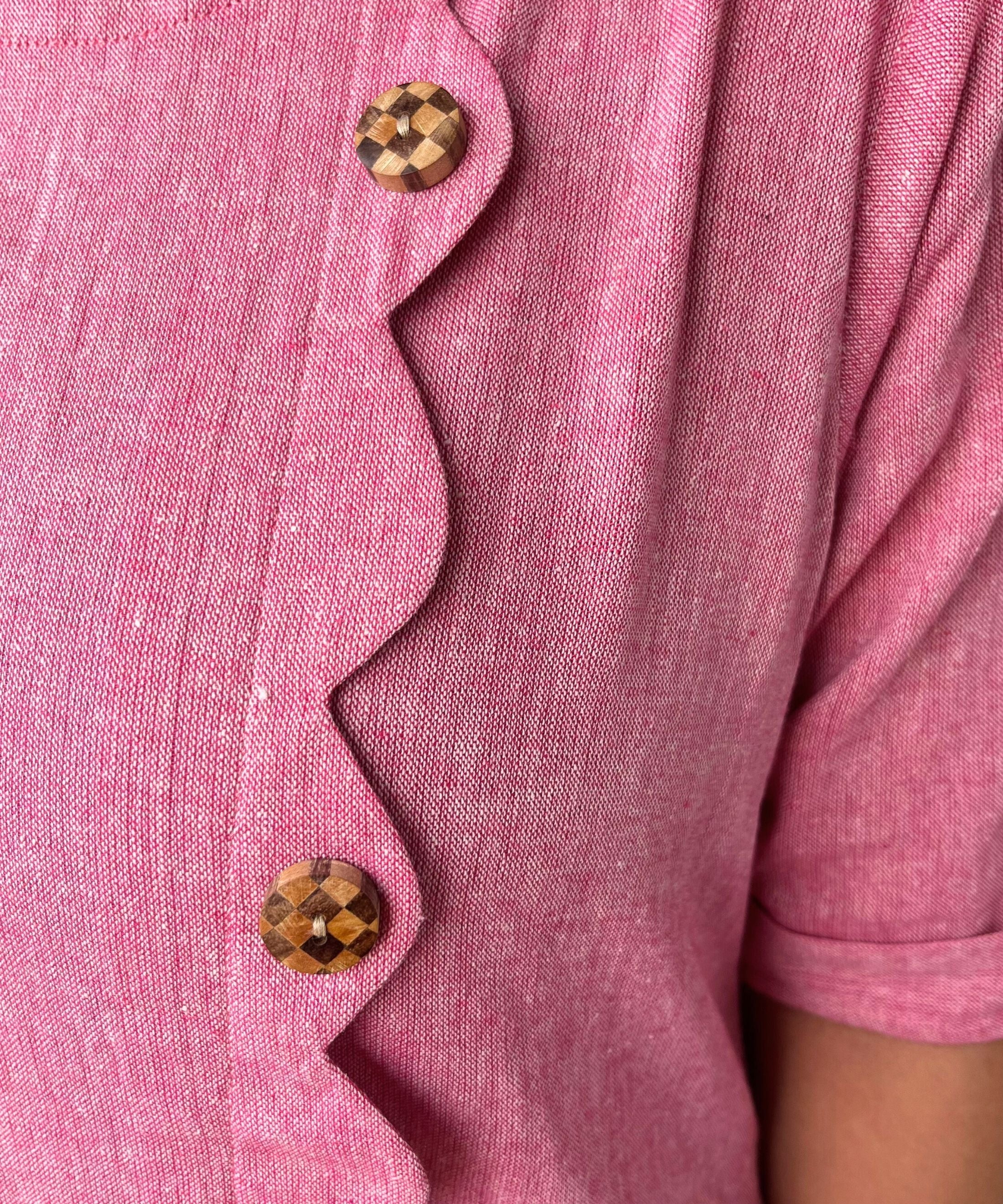 Pink Scallops Handloom Dress