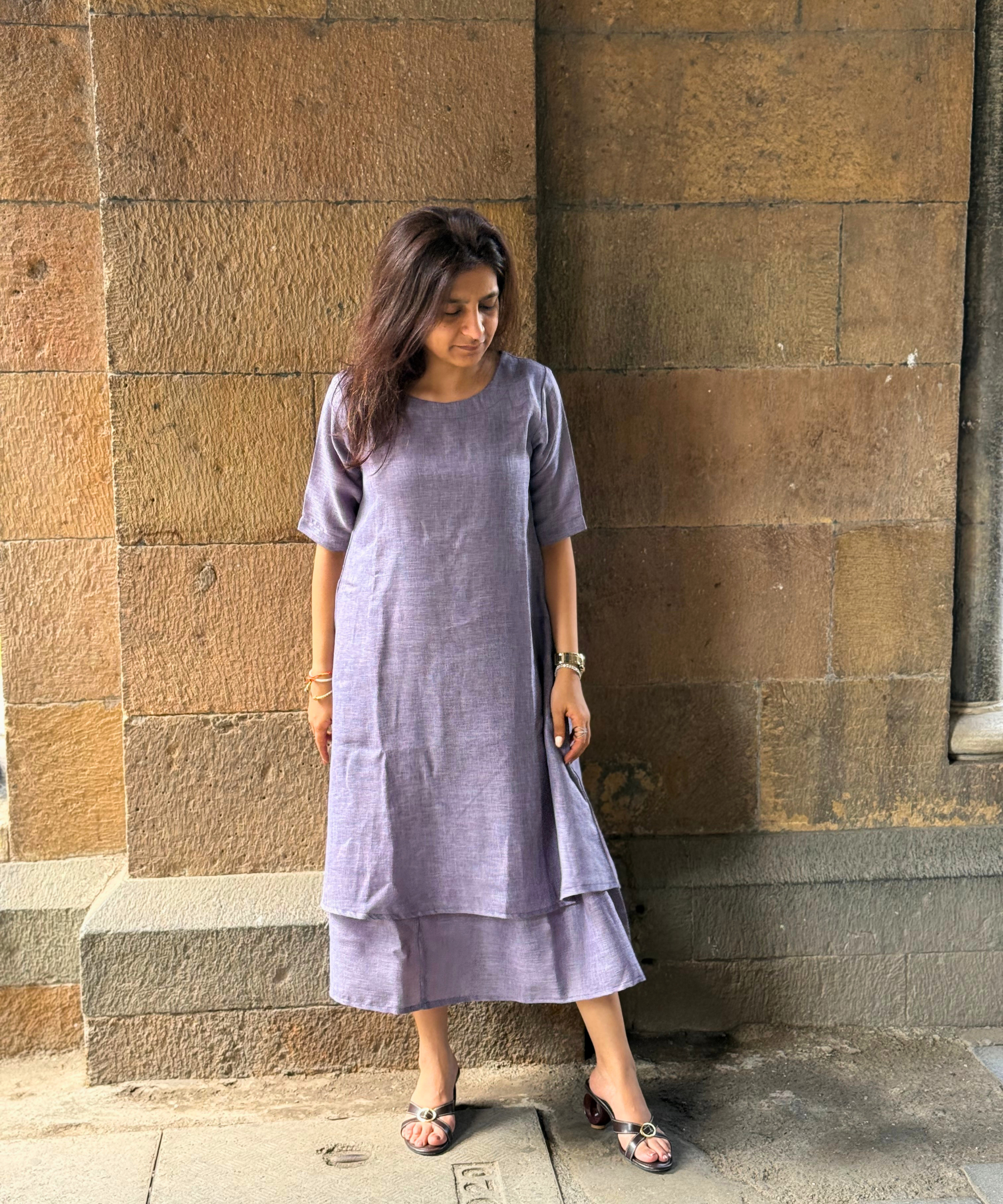 Meher Lilac Linen Dress