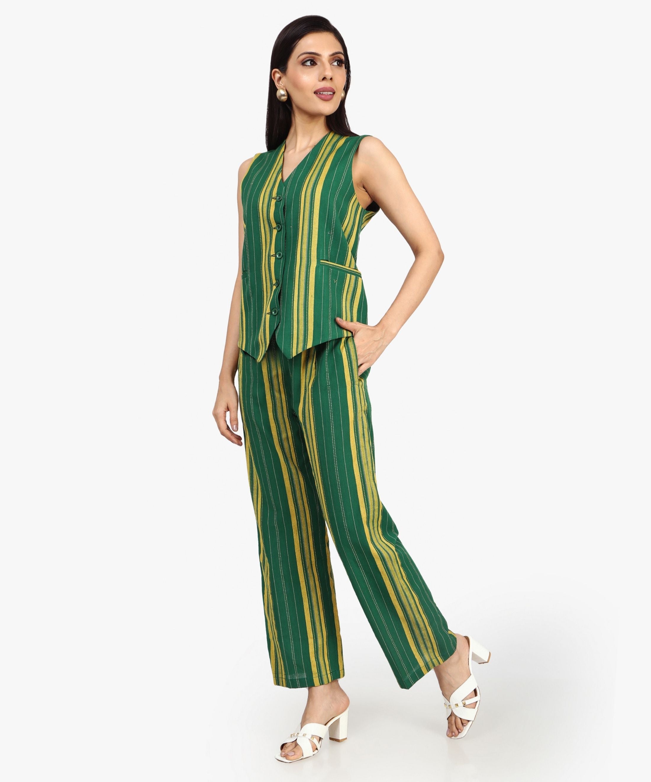 Green Vest Co-ord Set