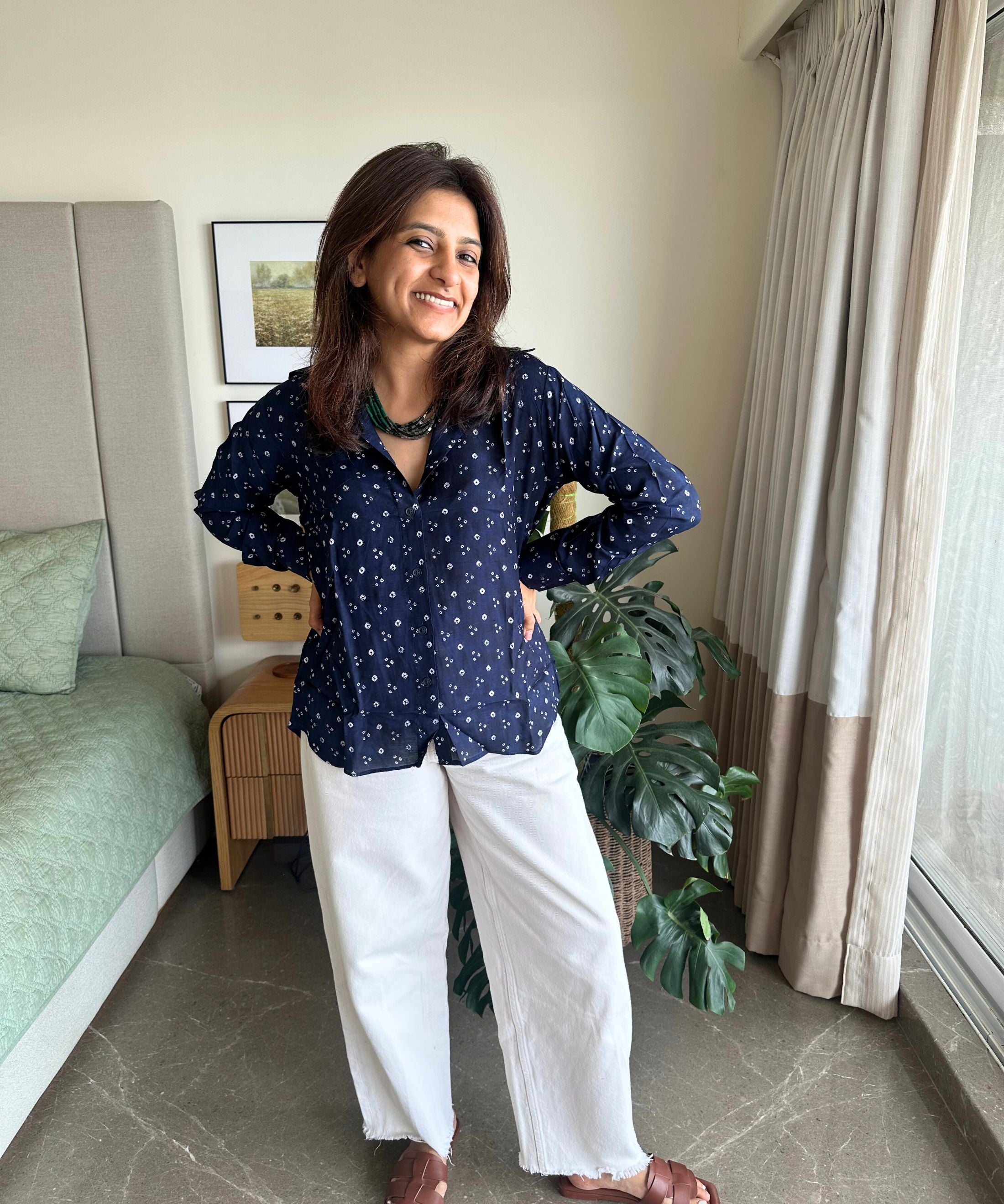 Bandhani Muslin Shirt