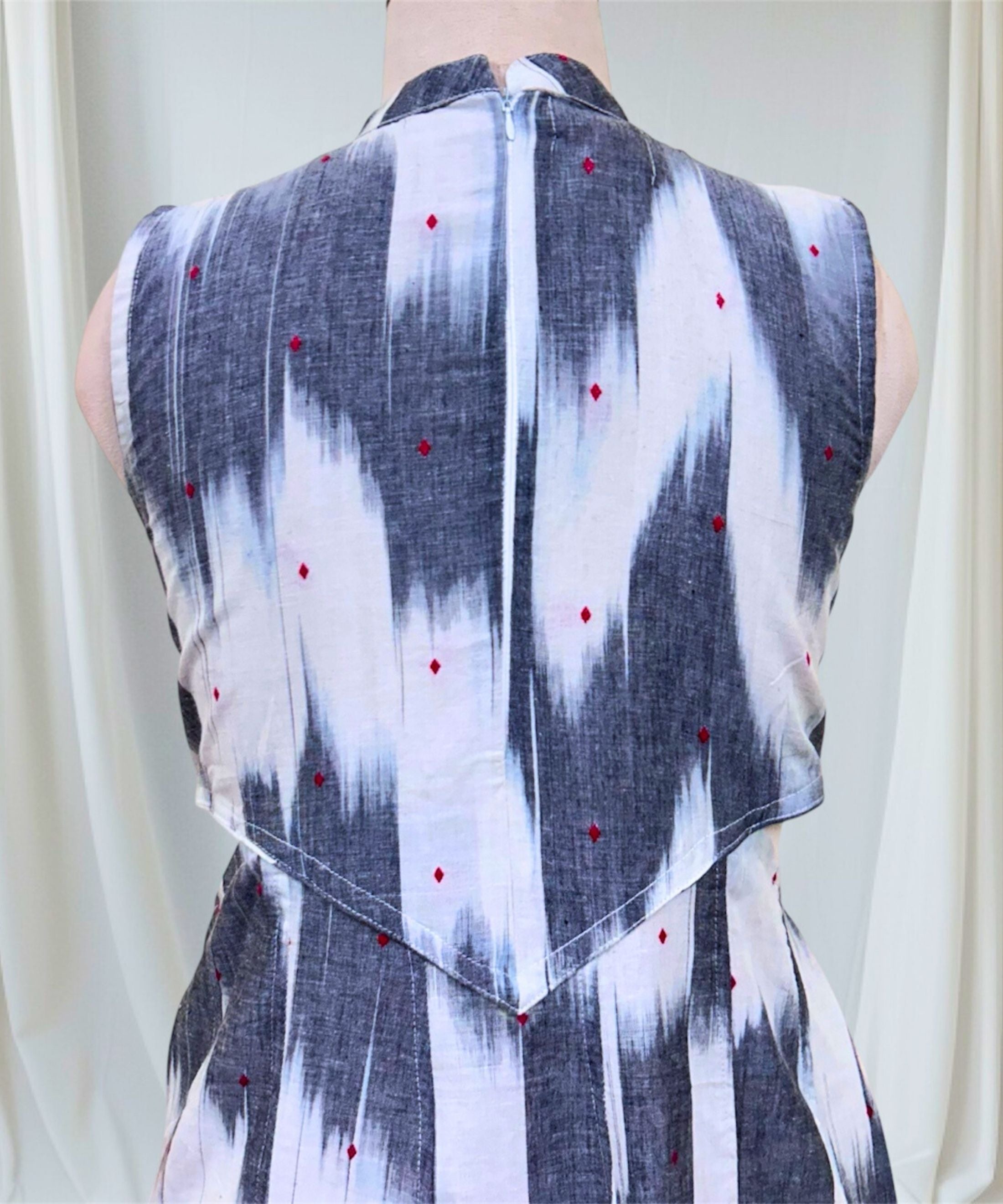 Ikat Cut Out Dress White