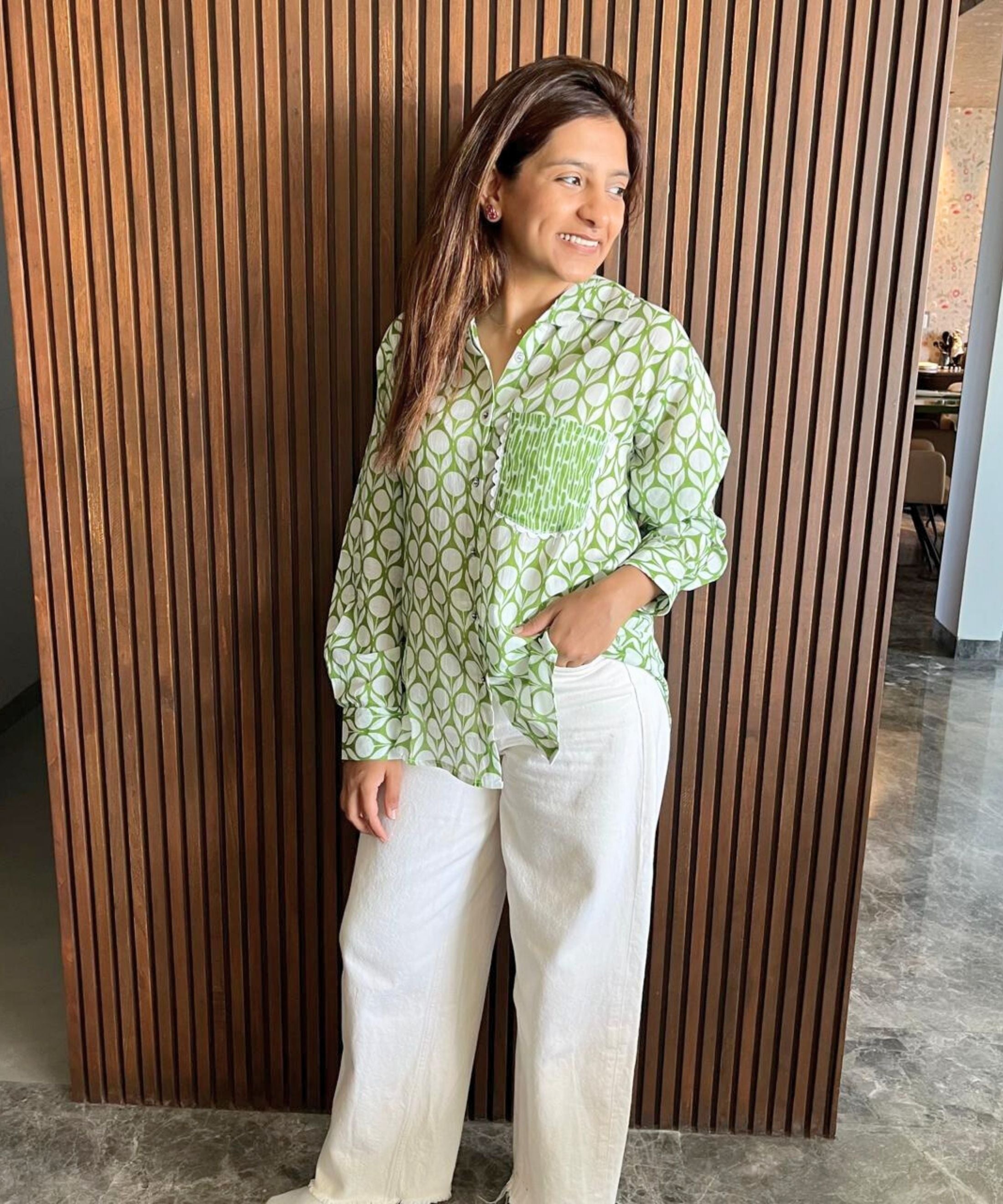 Peardrop Green Mul Shirt