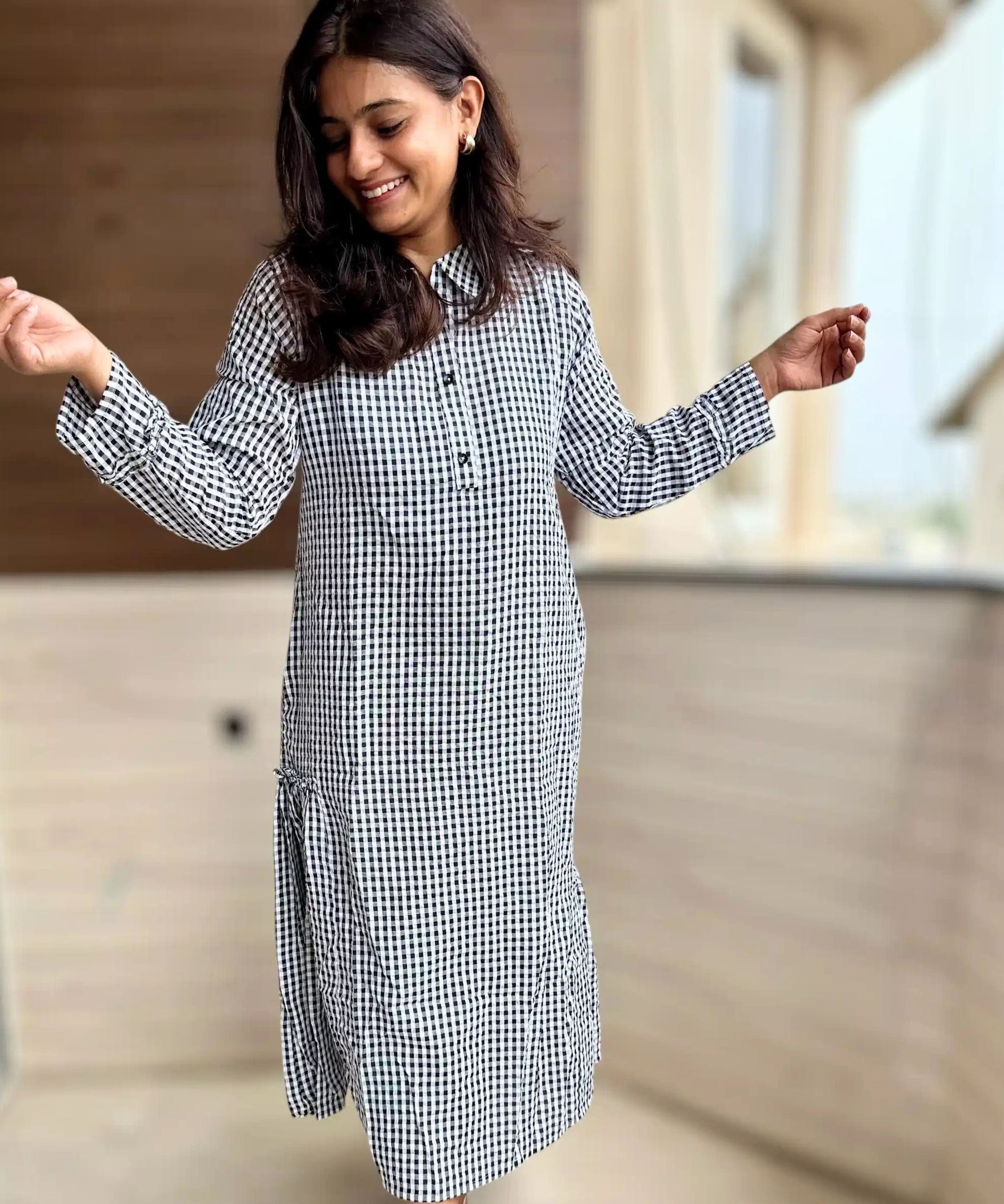 Ghingham Checkered Dress