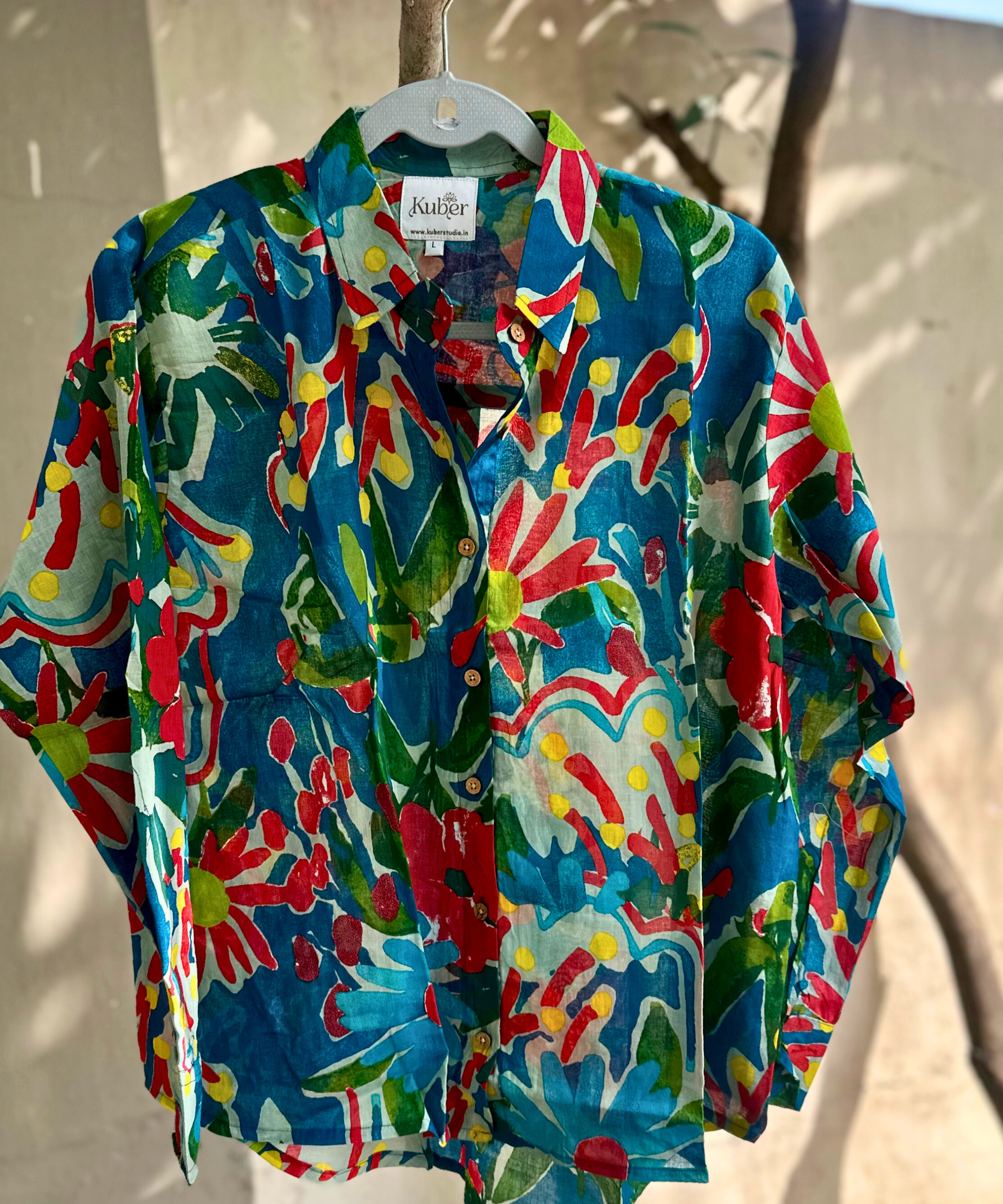 Blue Floral Splash Shirt