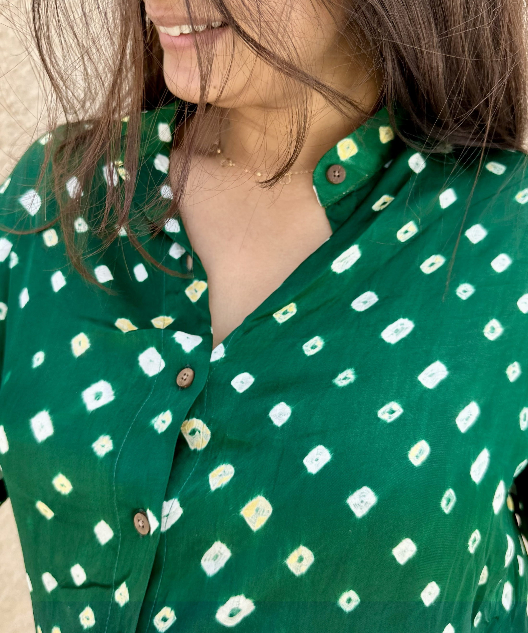 Emerald Bandhani Shirt