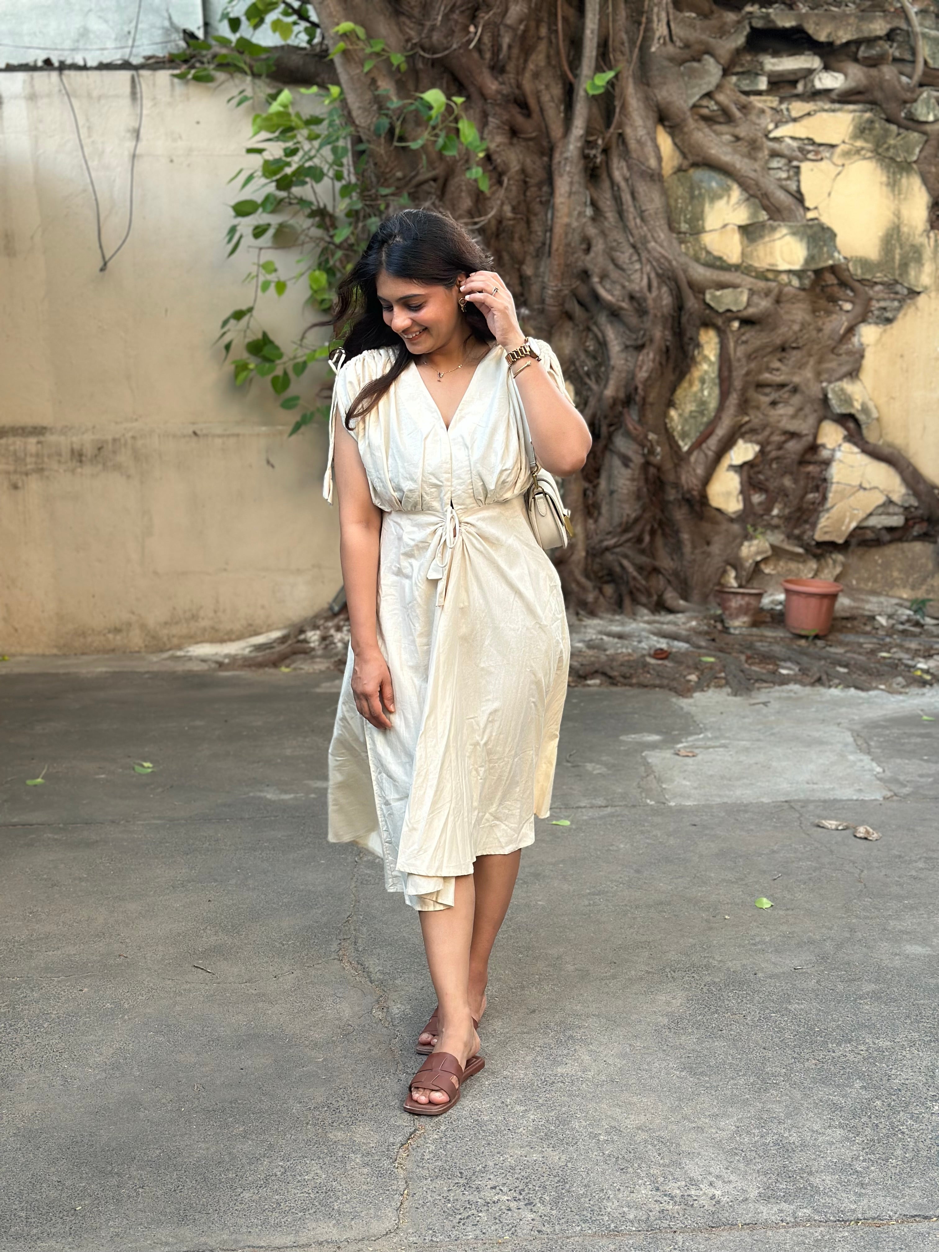 Cream Miami Cotton Dress