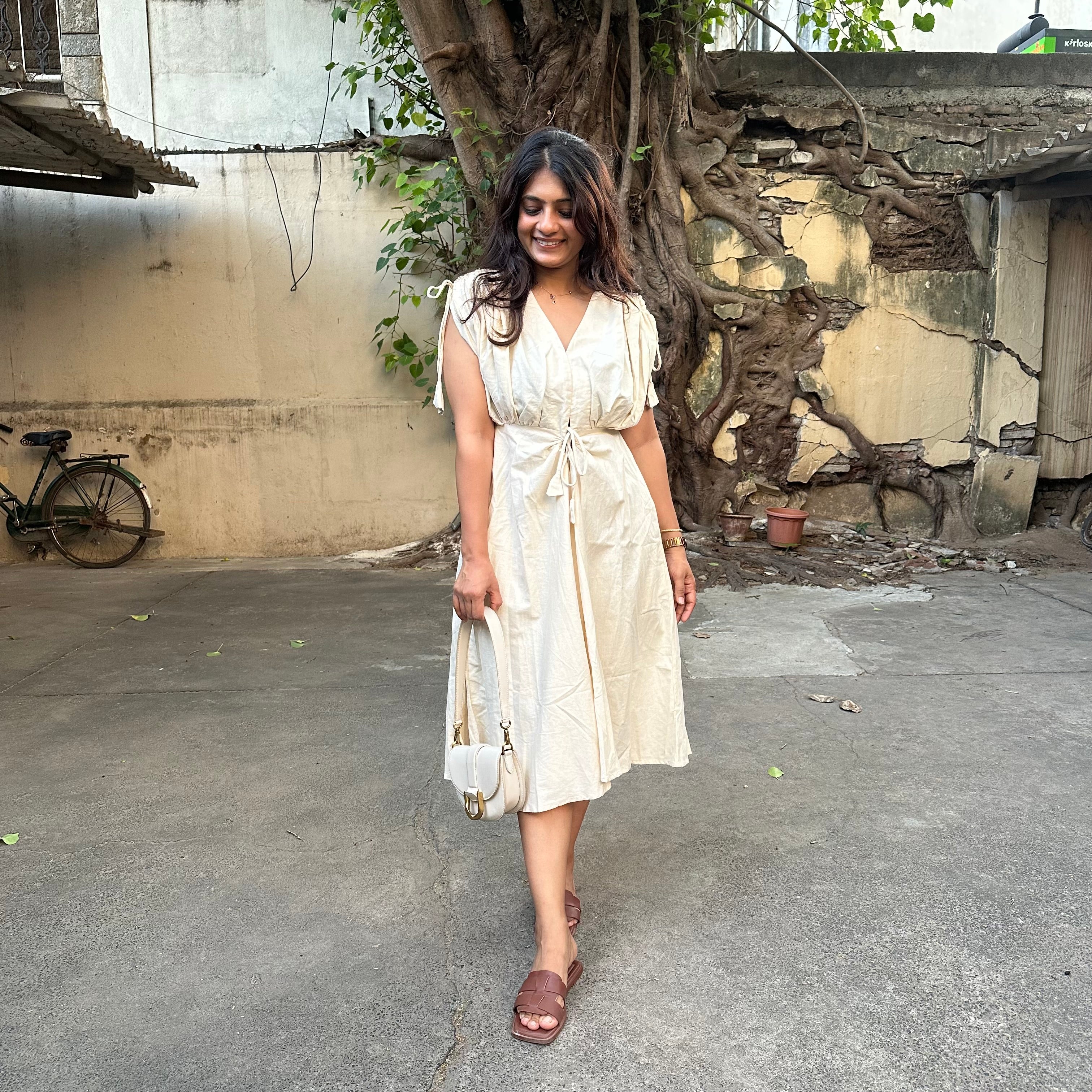 Cream Miami Cotton Dress