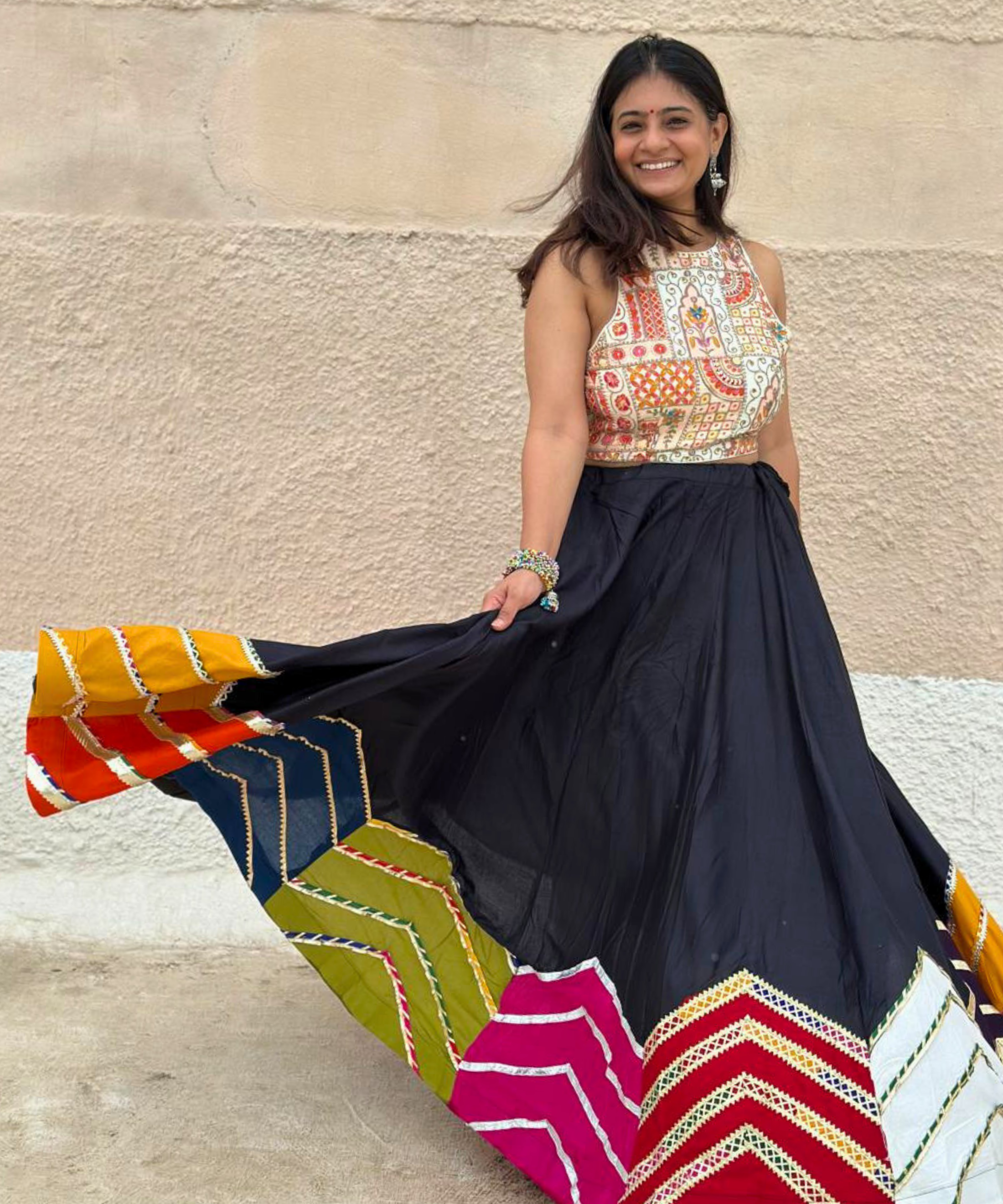 Black Gota Chaniya with Blouse