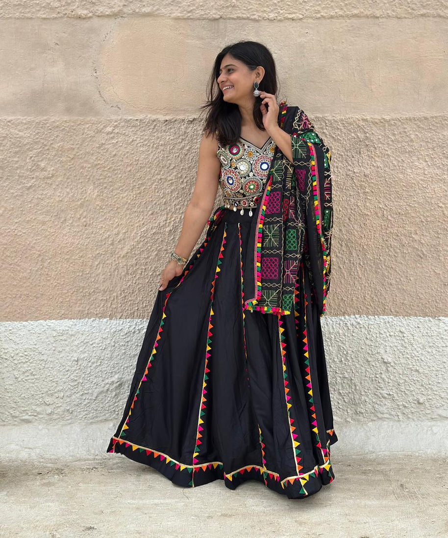 Black Ghagra Choli with Duppatta