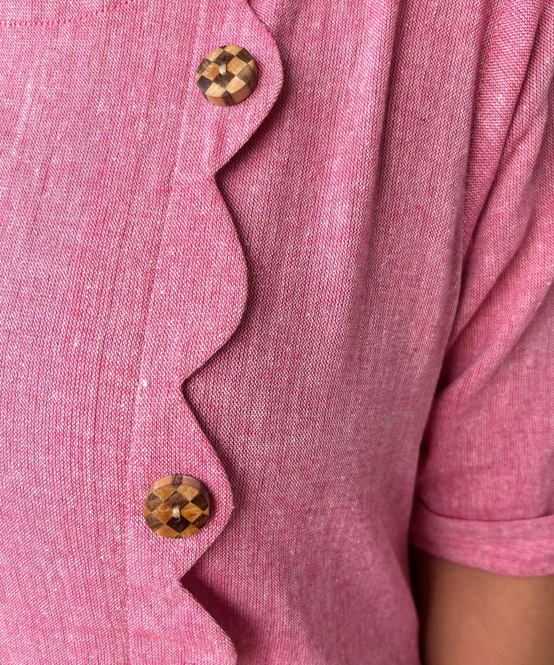 Pink Scallops Handloom Dress