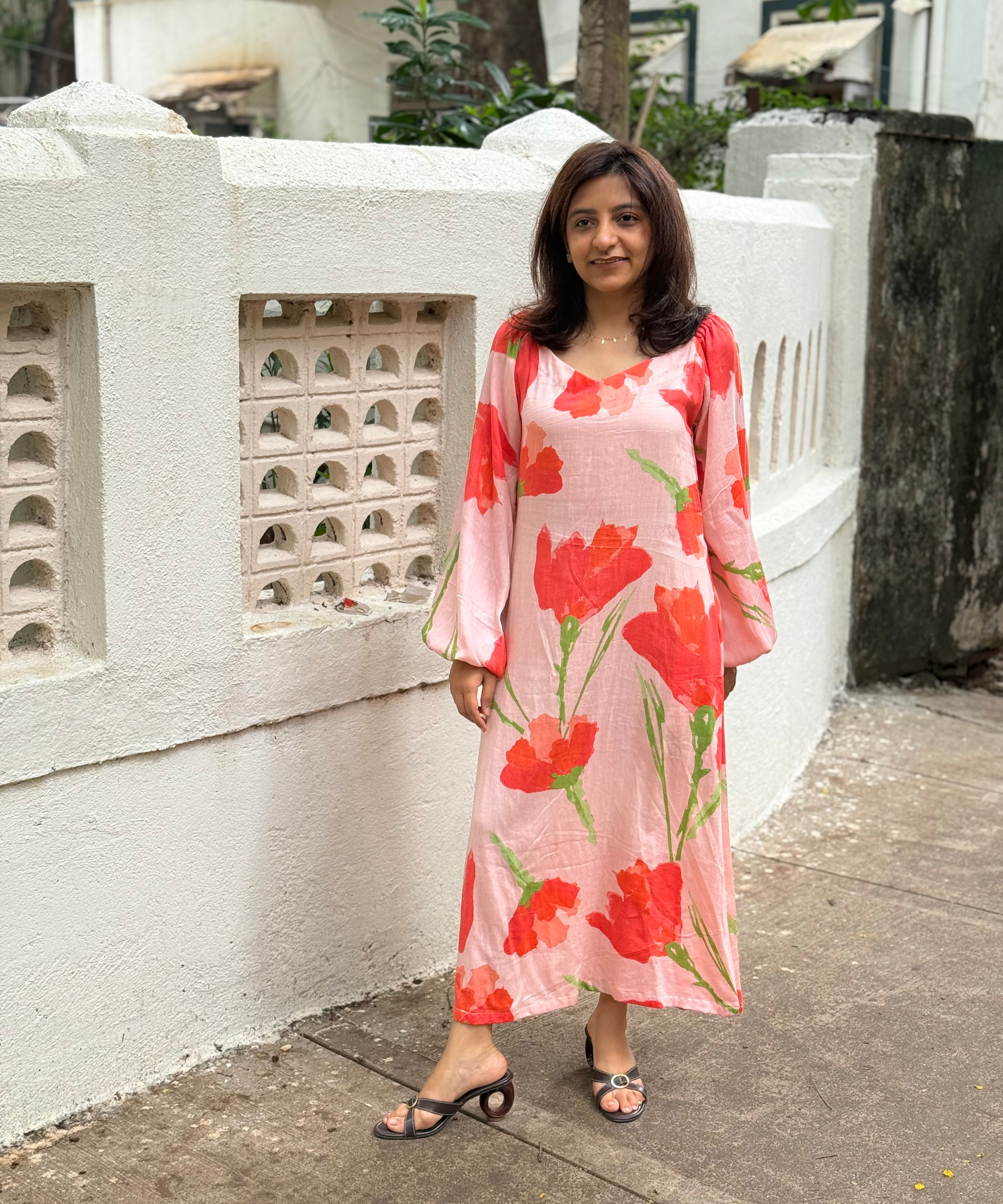 Coral Bloom Sicily Dress