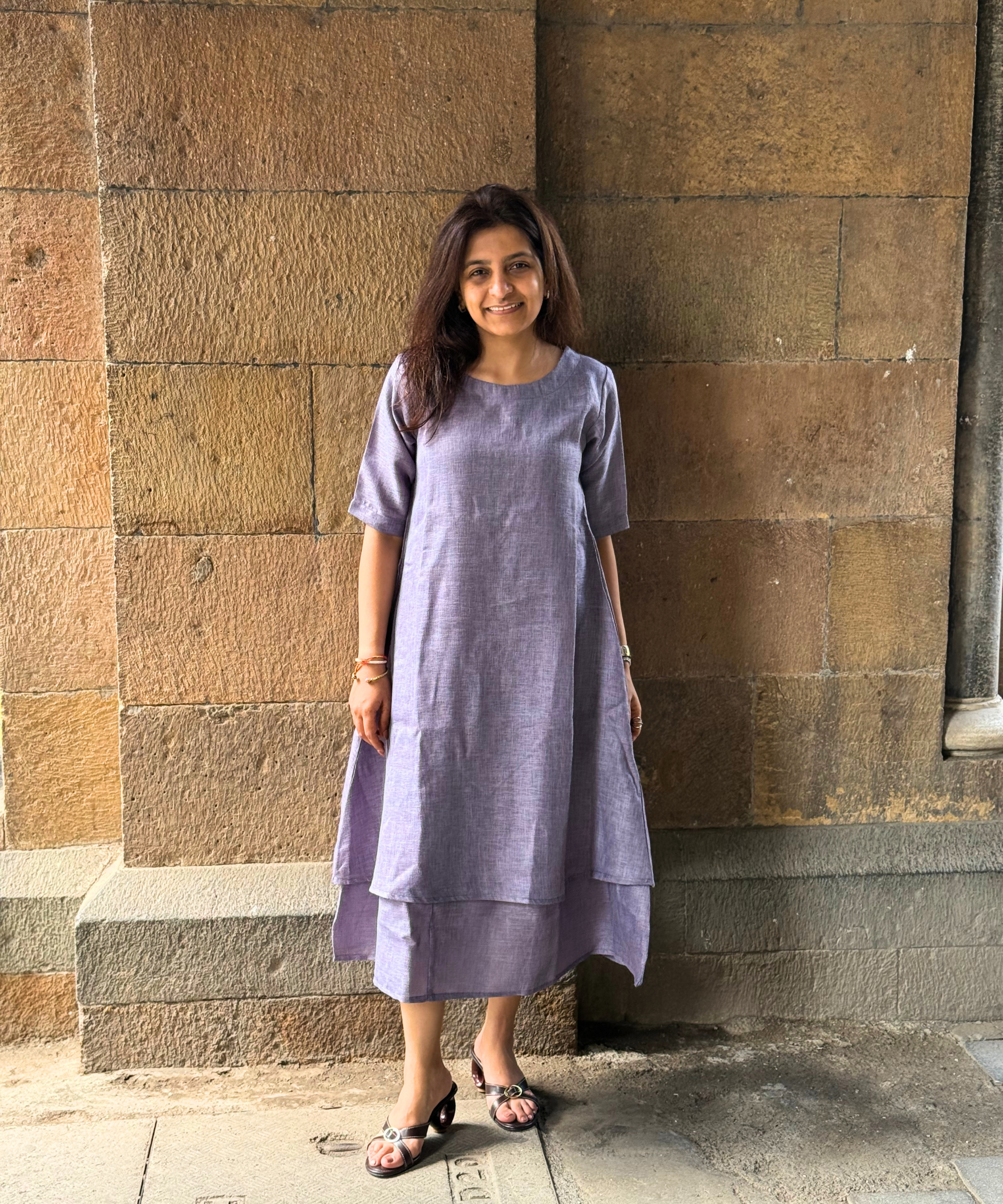 Meher Lilac Linen Dress
