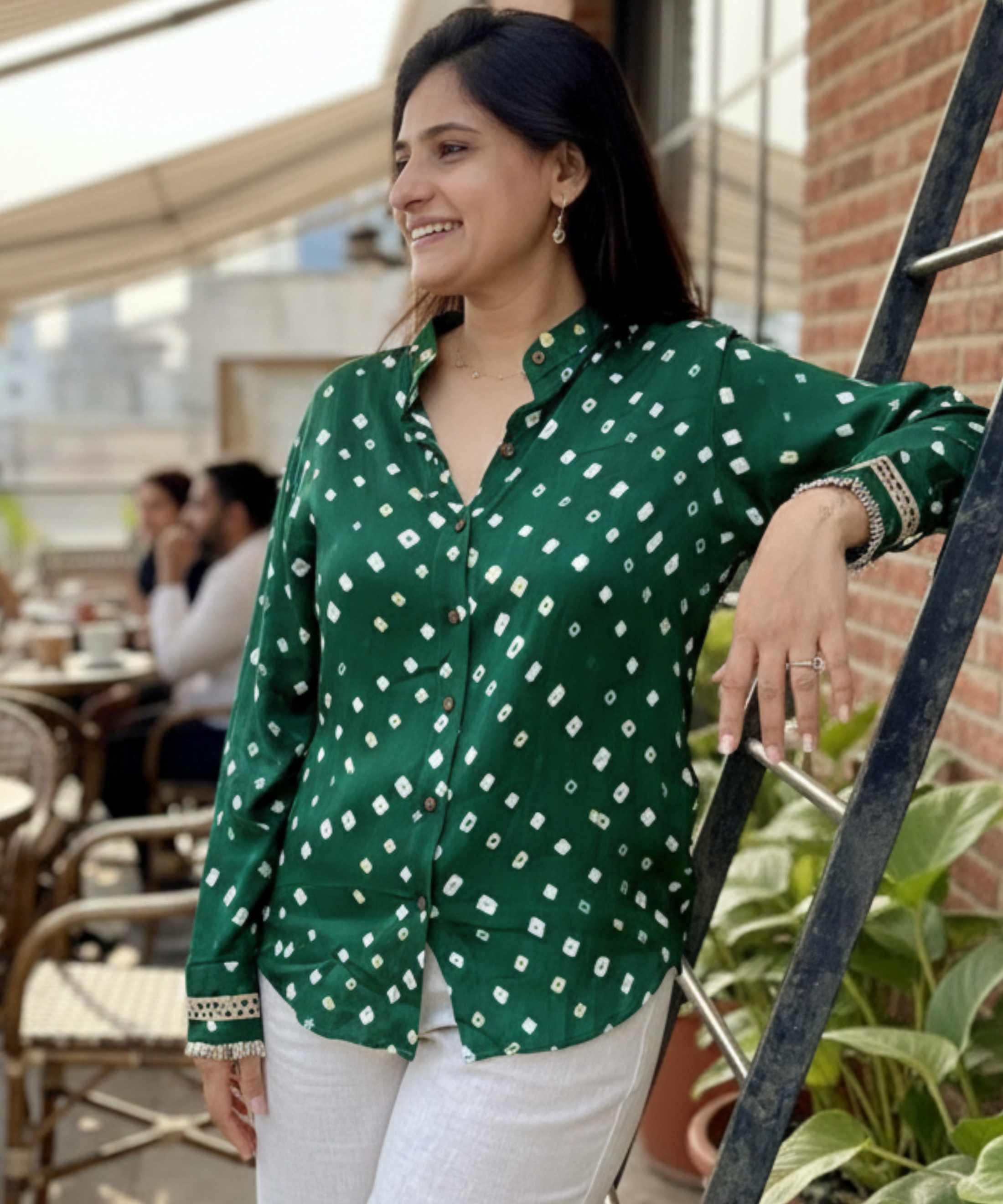 Emerald Bandhani Shirt