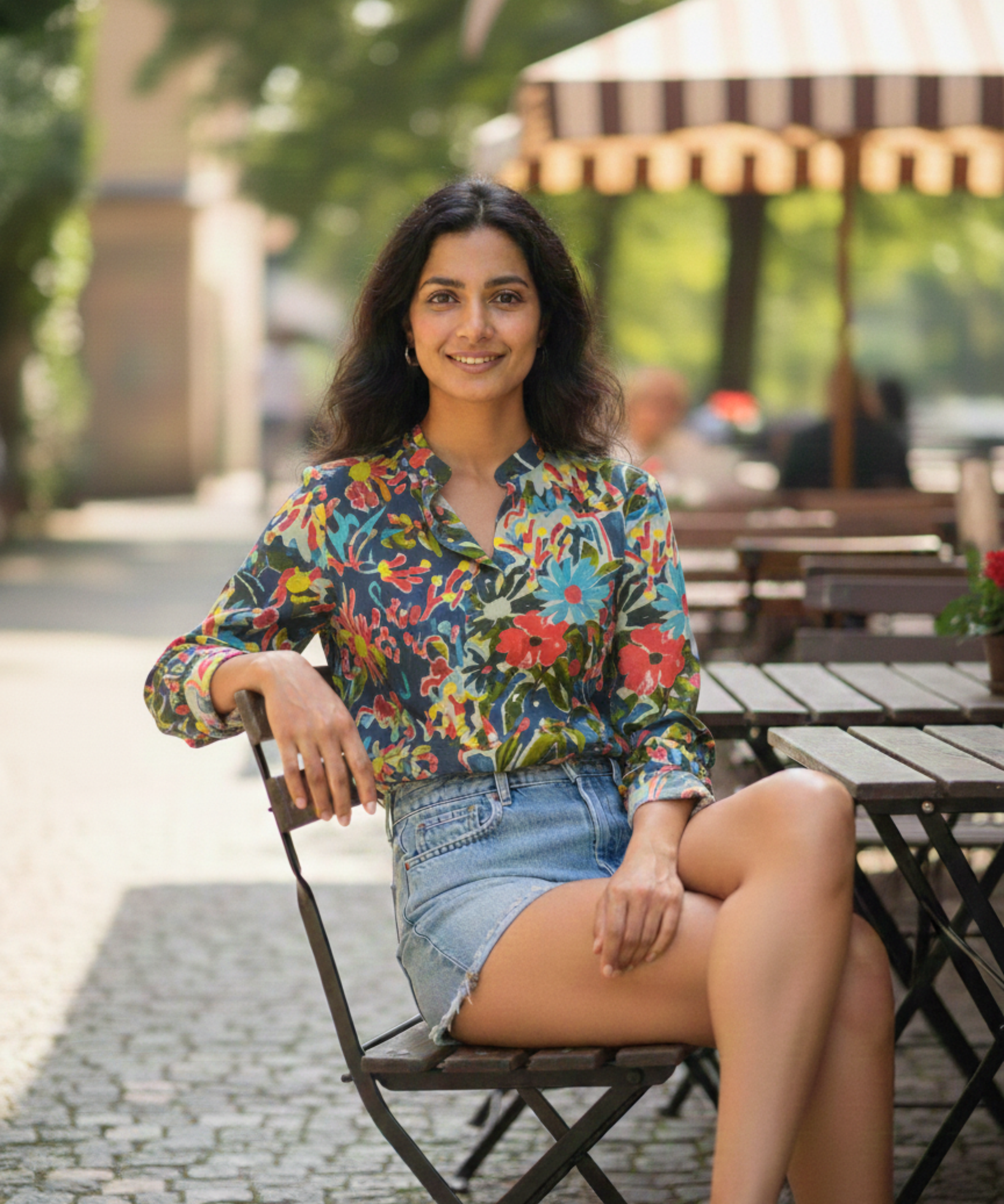 Blue Floral Splash Shirt