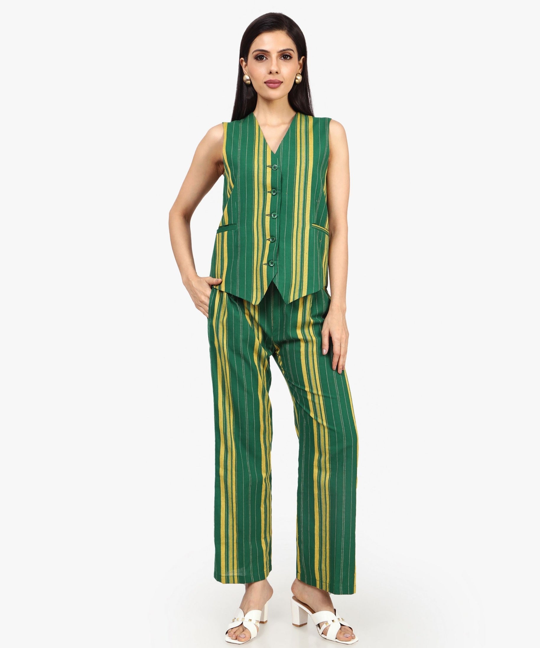 Green Vest Co-ord Set