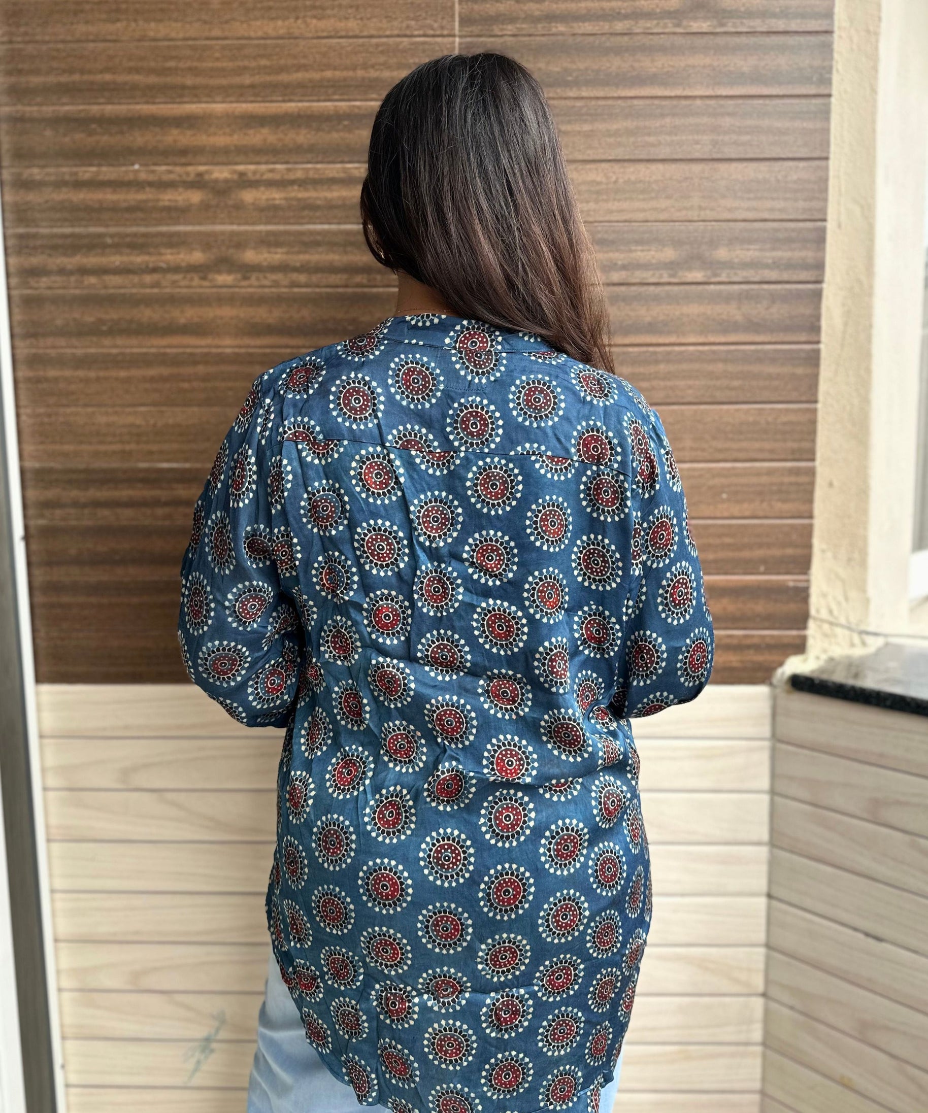 Ajrakh Modal Shirt Blue