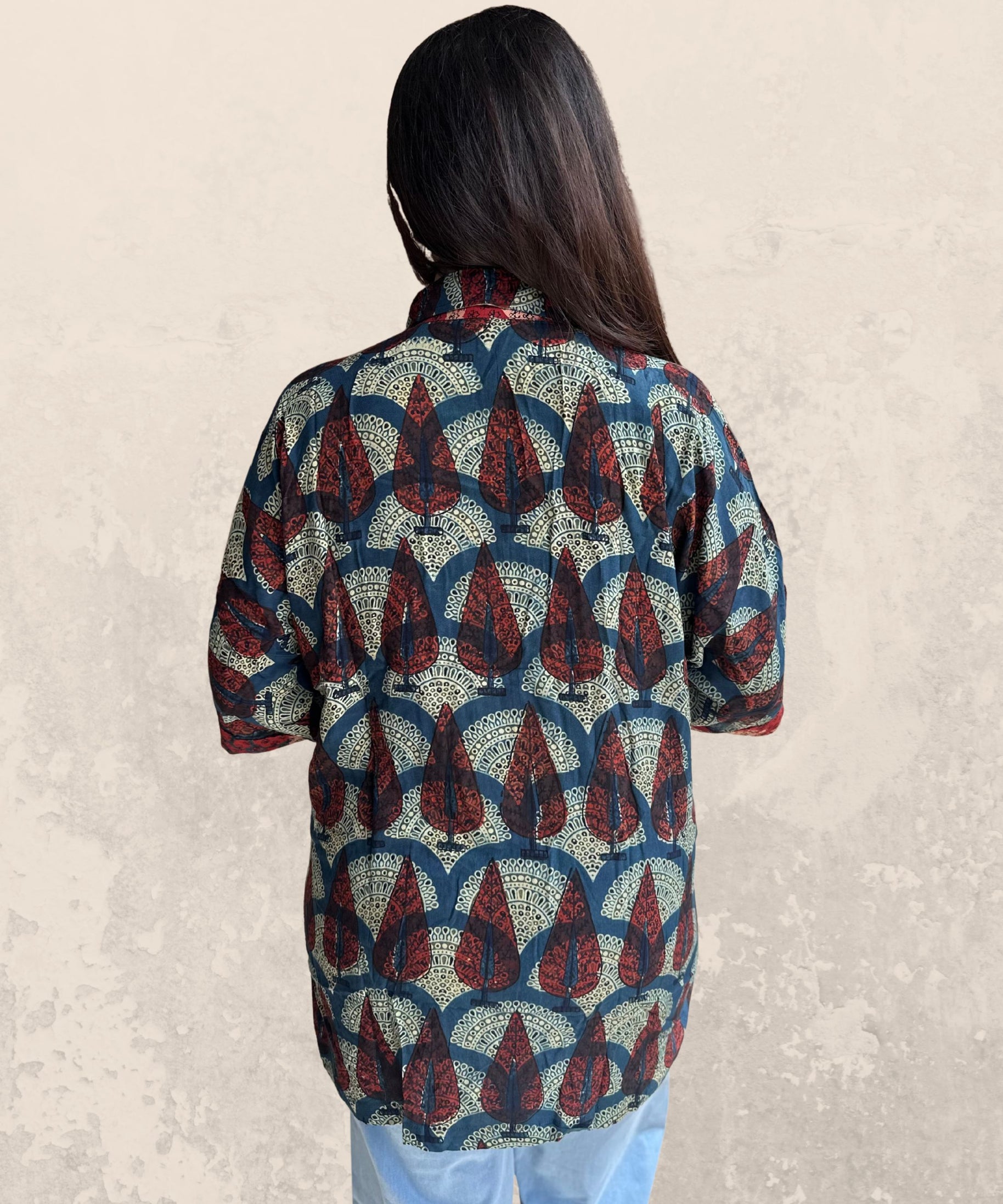 Ajrakh oversized pocket shirt