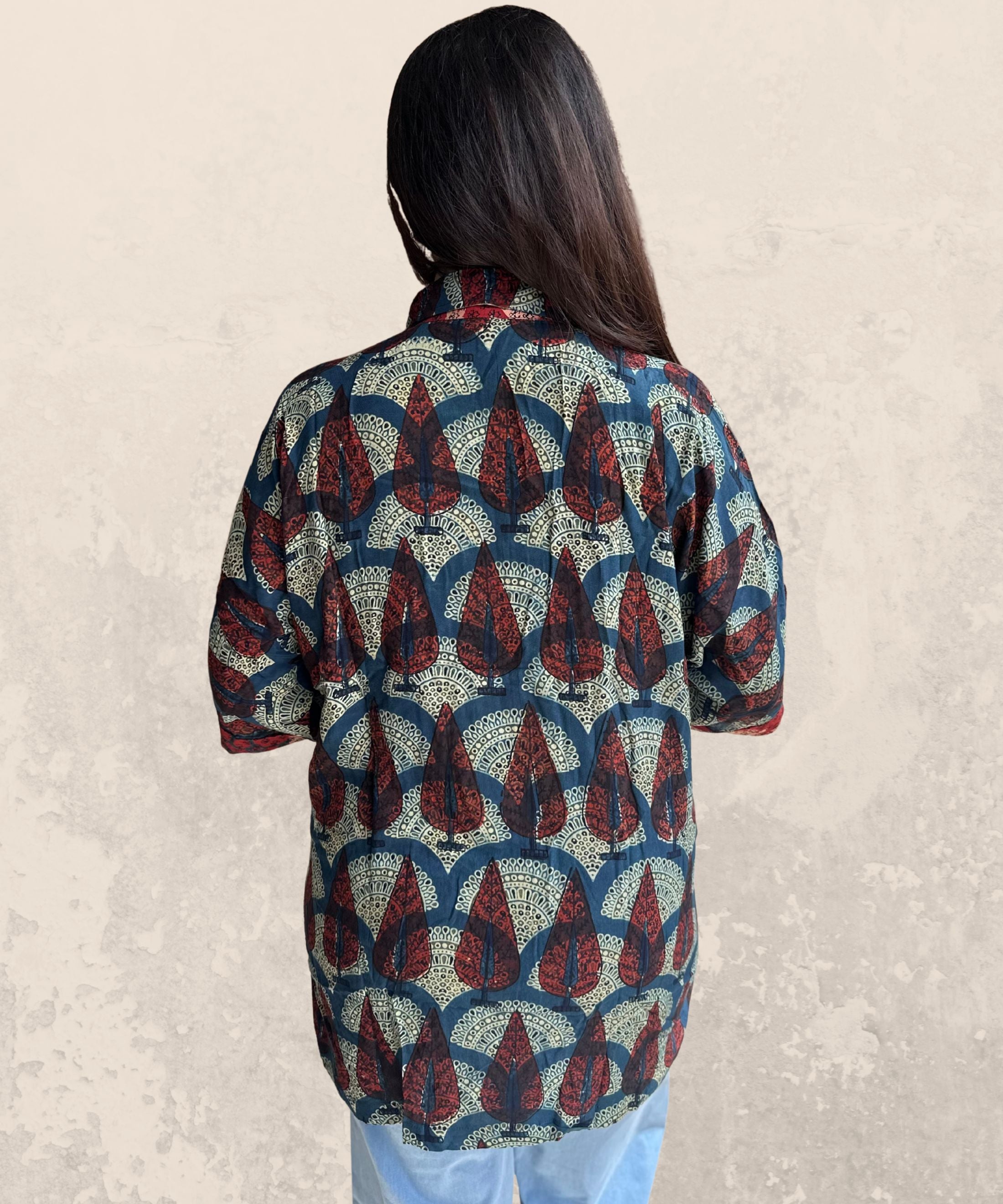 Ajrakh oversized pocket shirt