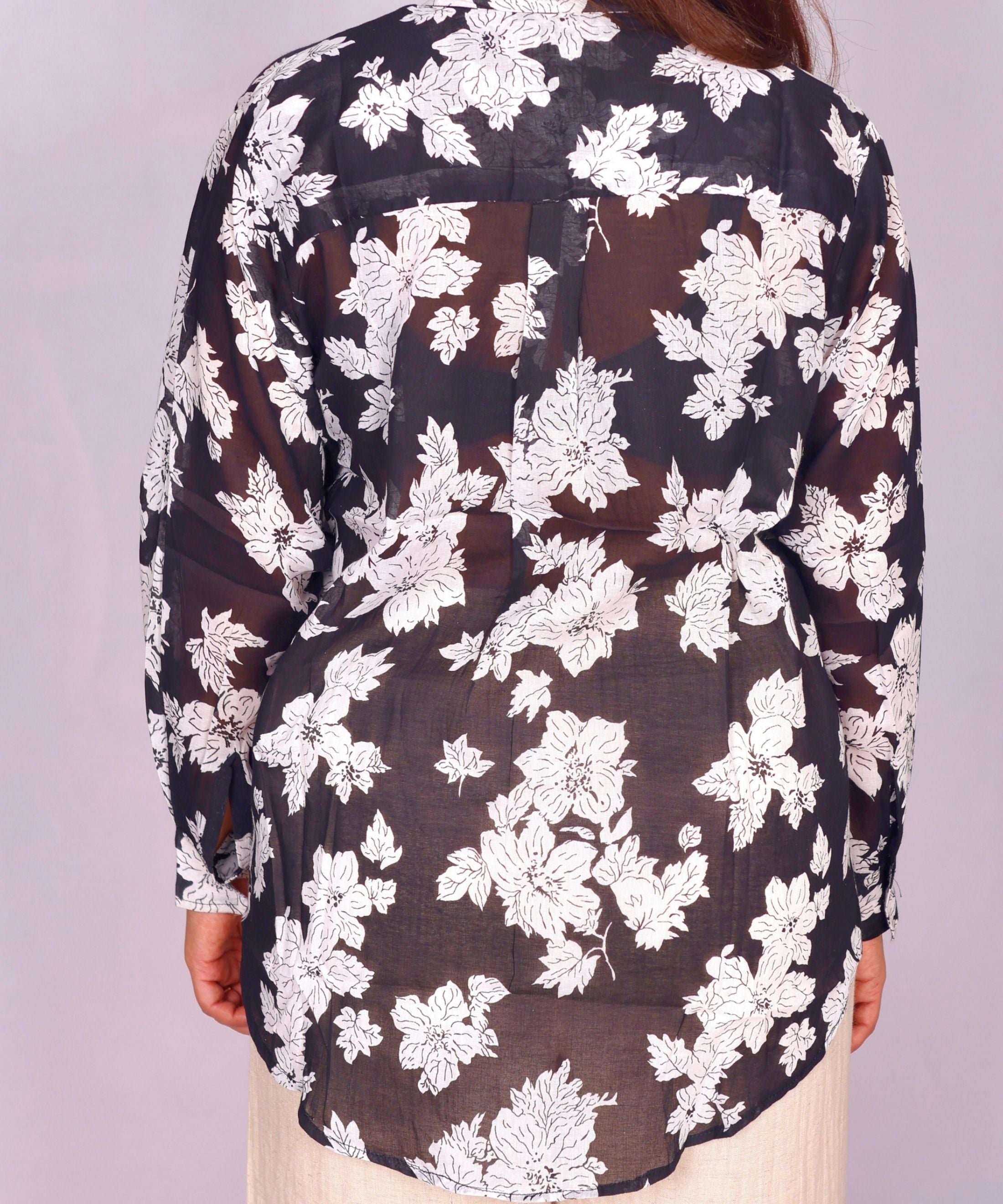 Black Cotton Mul Shirt