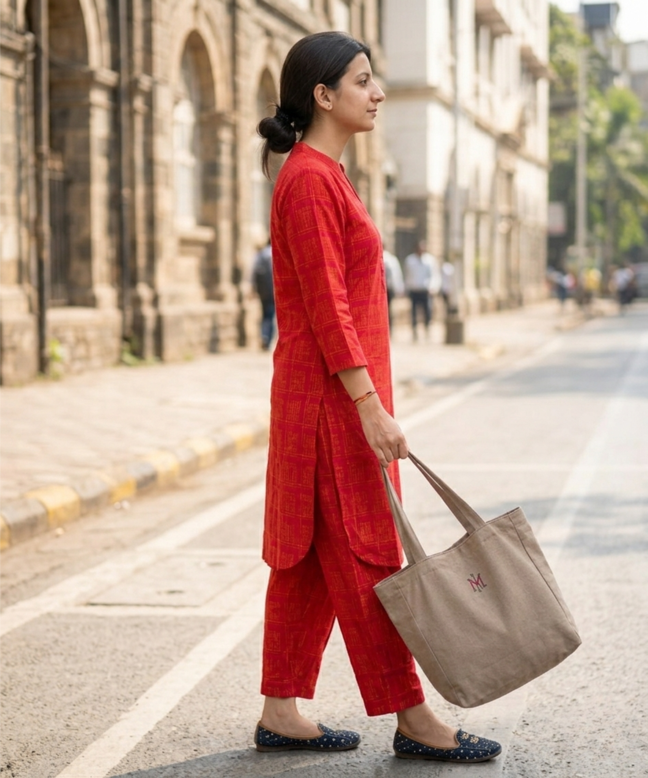 Saffron-Rose Jamdani Set