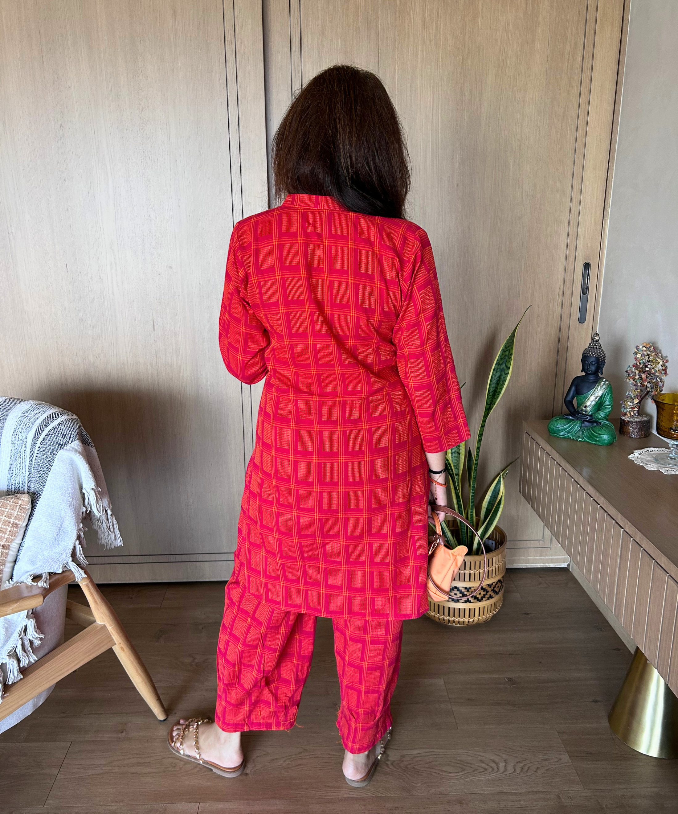 Saffron-Rose Jamdani Set