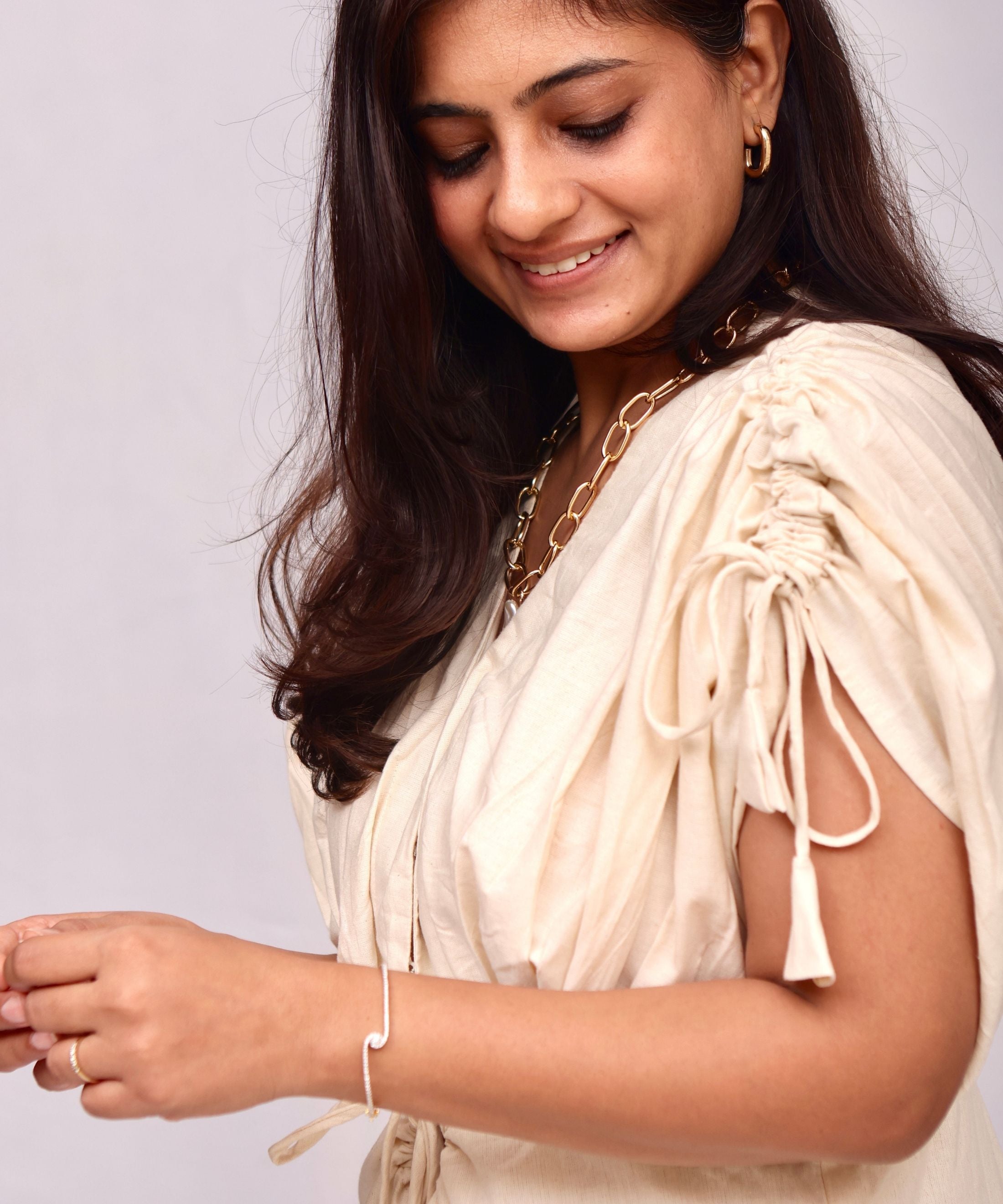 Cream Miami Cotton Dress