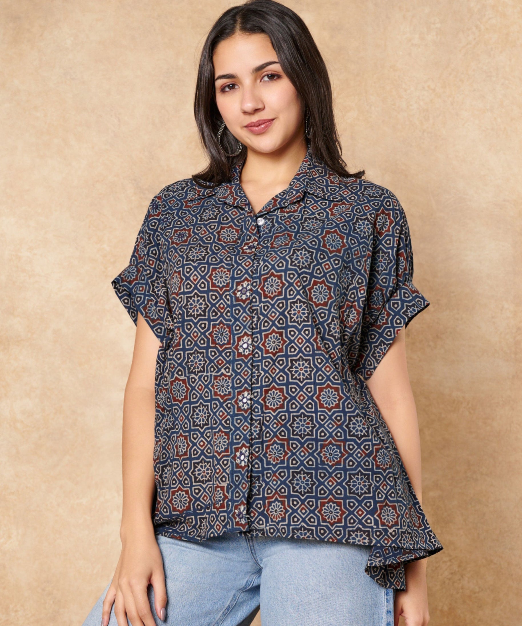 Ajrakh Cotton Drama Shirt