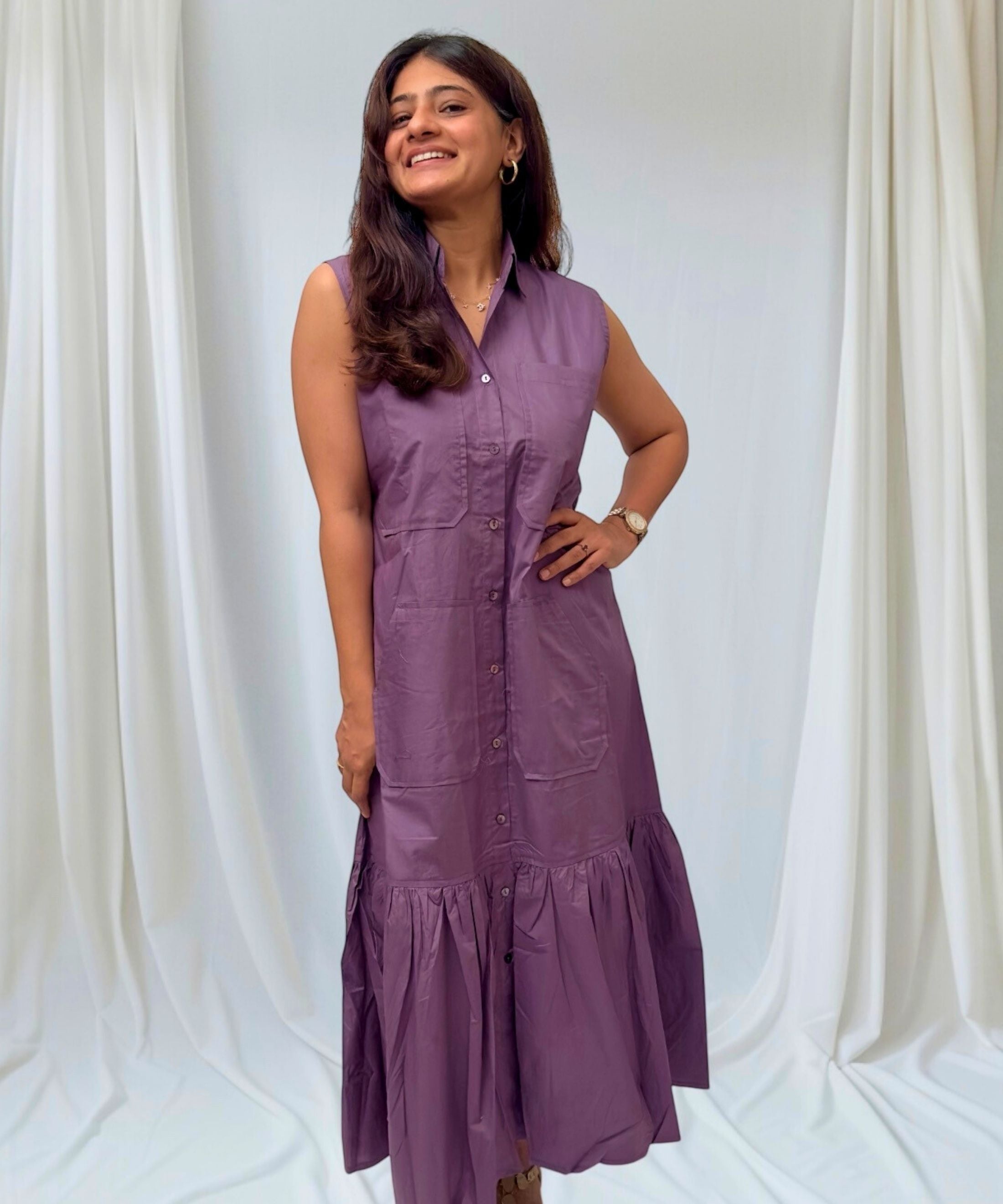 Purple Pocket Dress