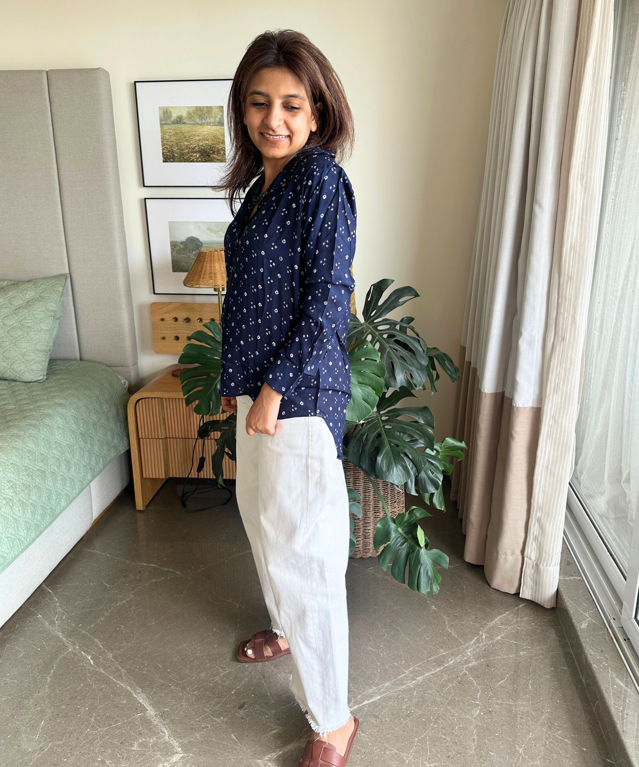 Bandhani Muslin Shirt