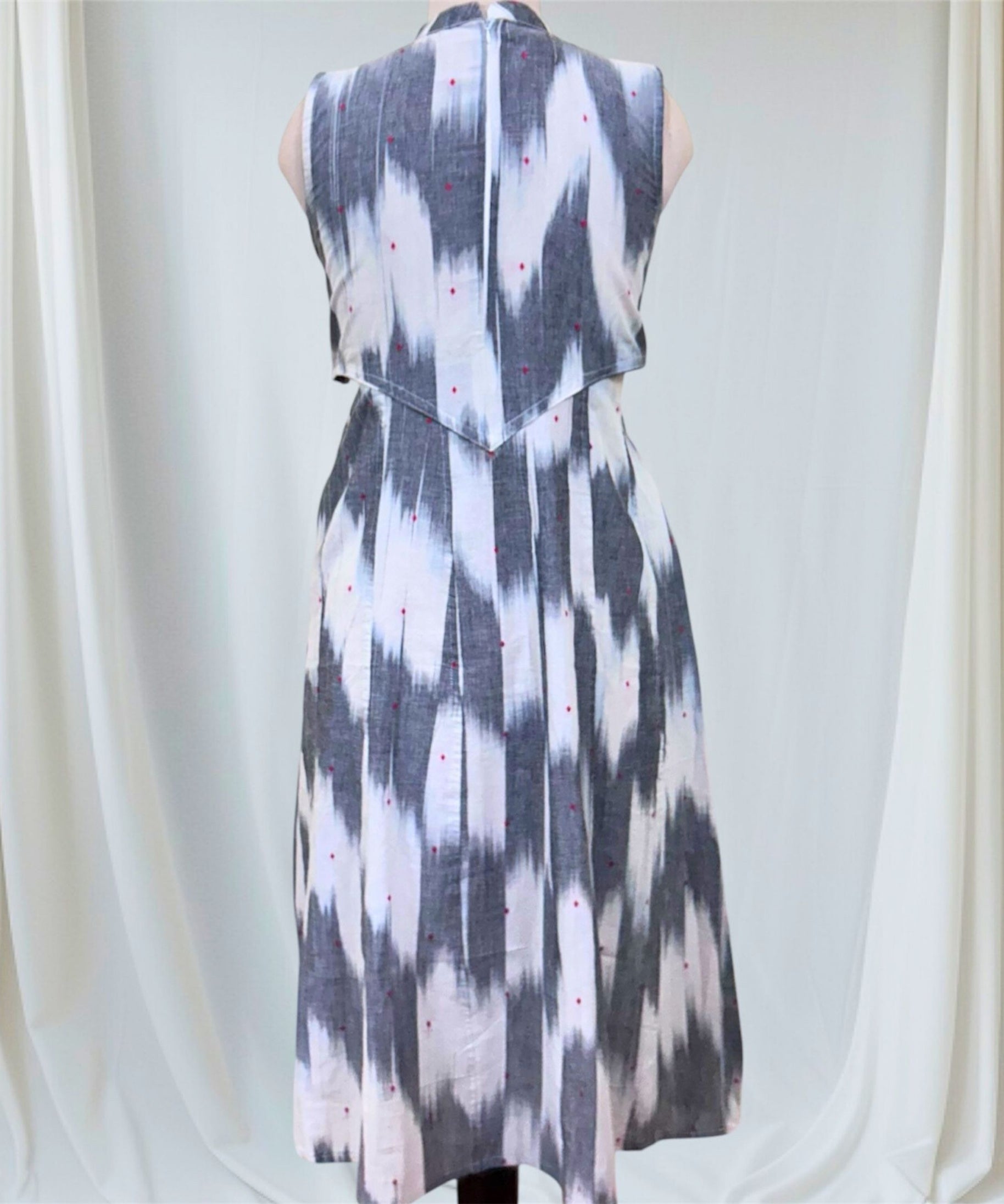 Ikat Cut Out Dress White
