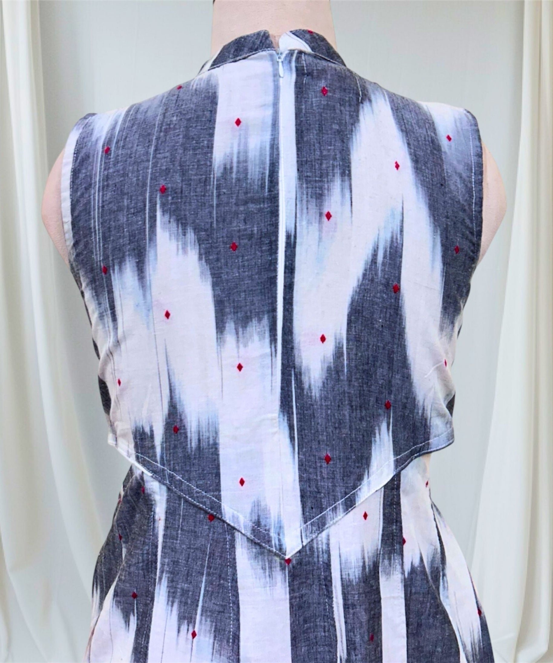 Ikat Cut Out Dress White