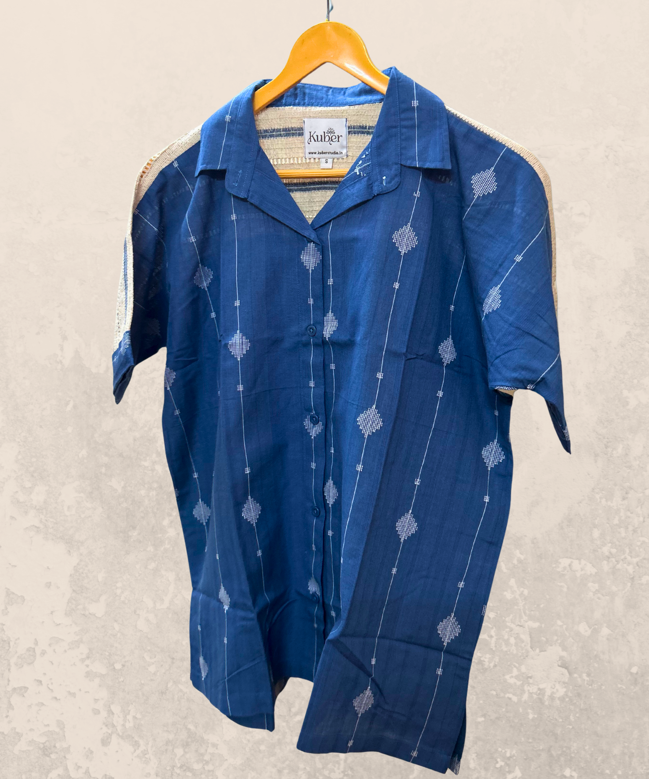 Azure Jamdani Crochet Shirt