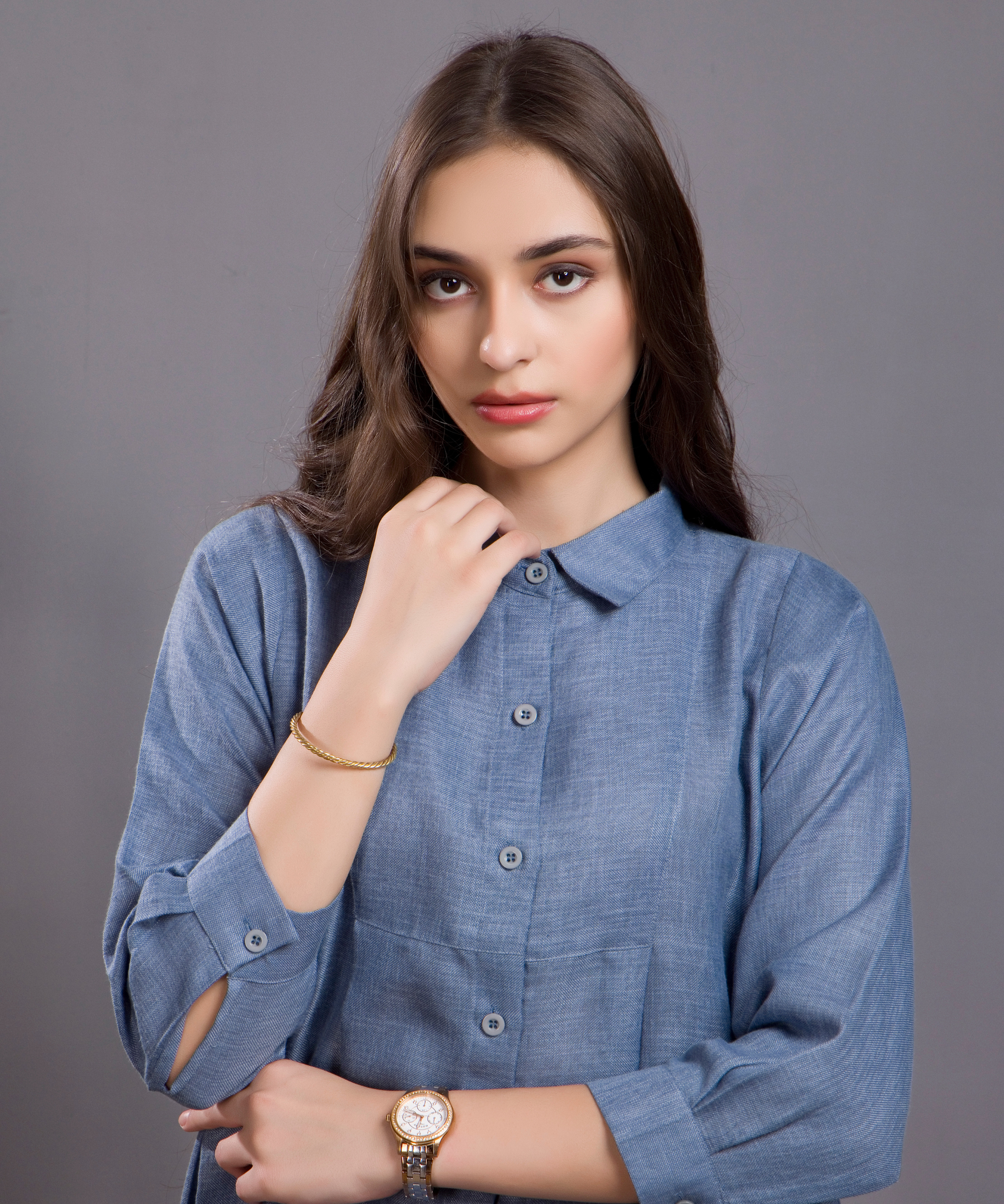 Blue Linen Shirt Dress