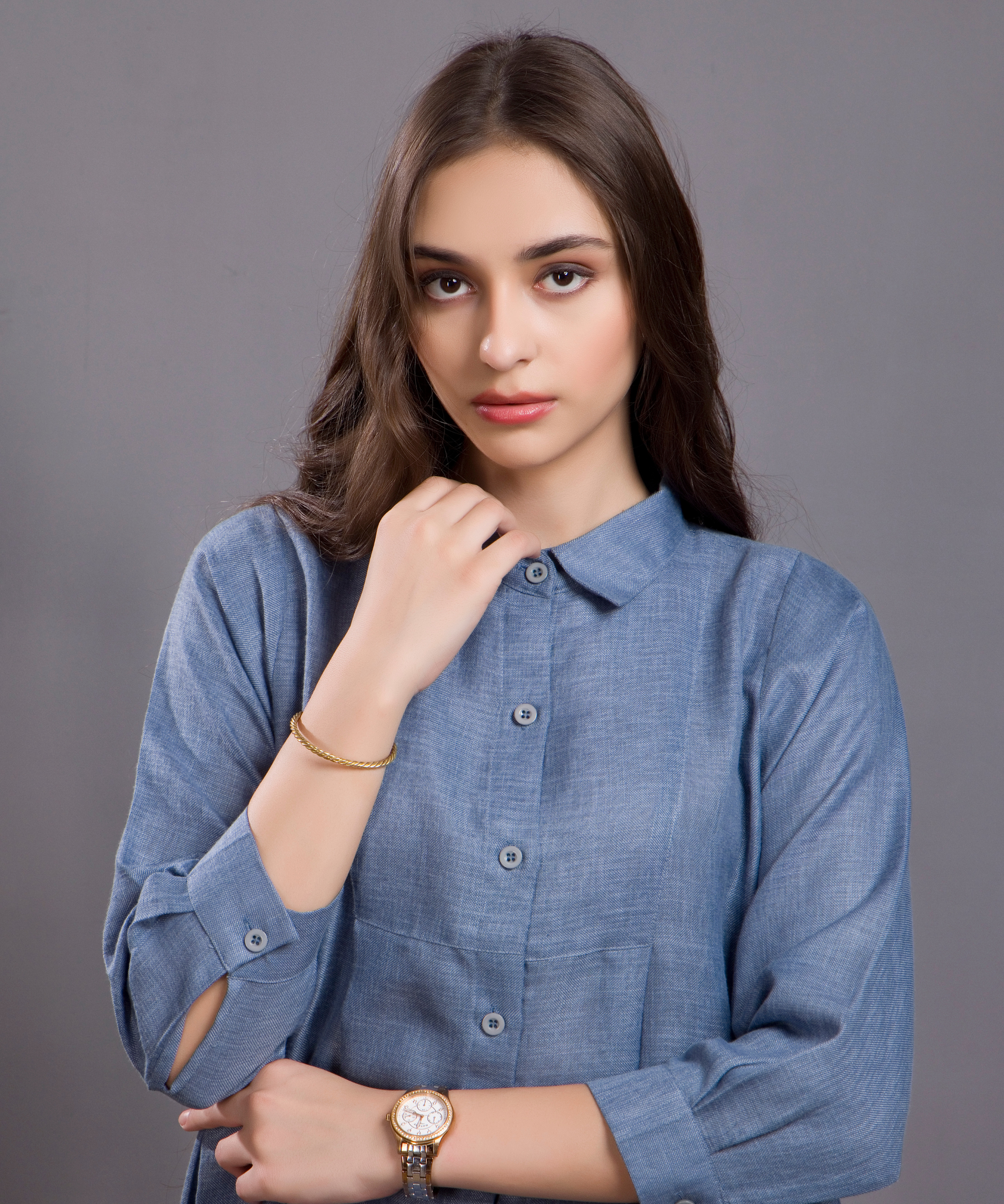 Blue Linen Shirt Dress