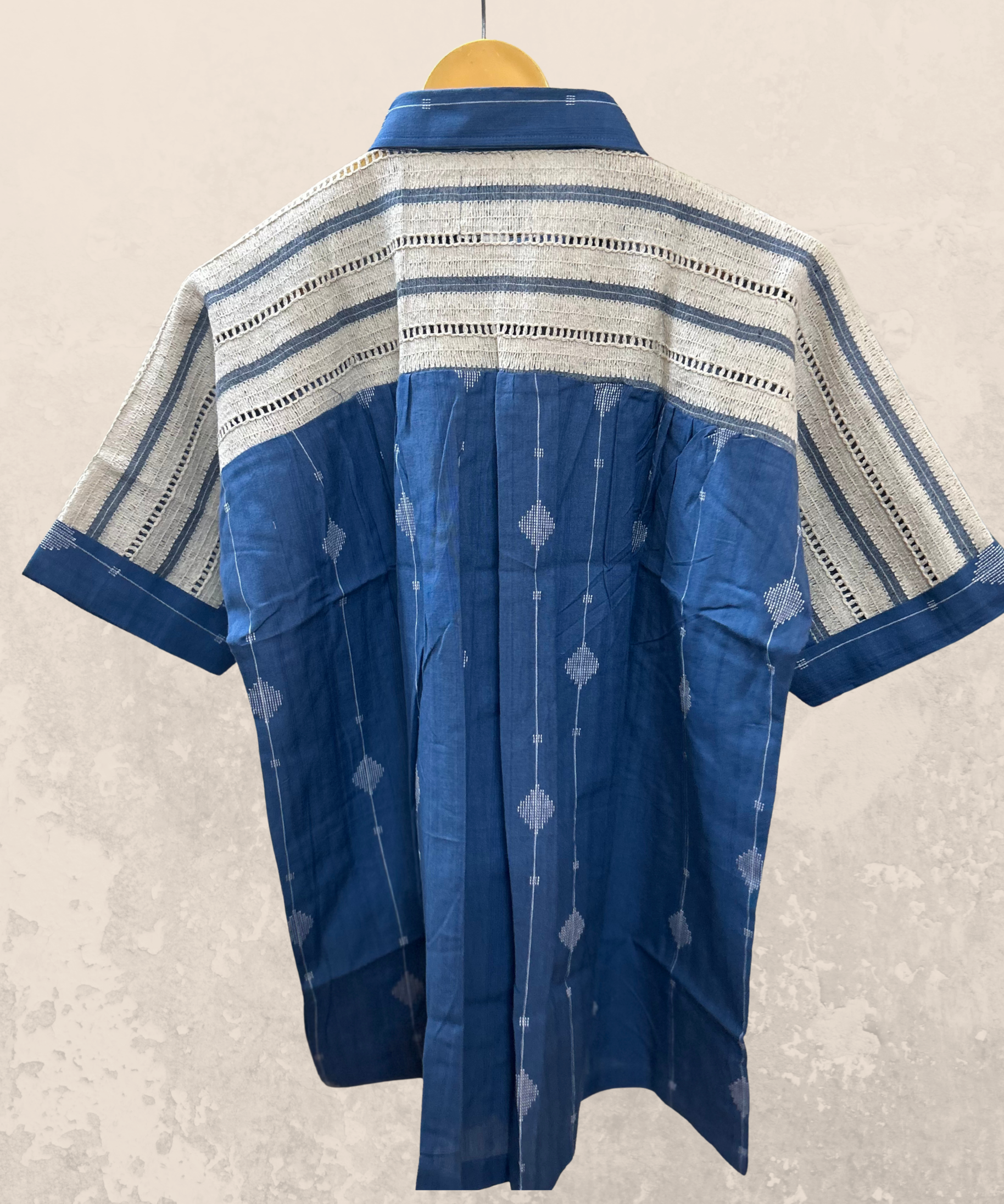 Azure Jamdani Crochet Shirt