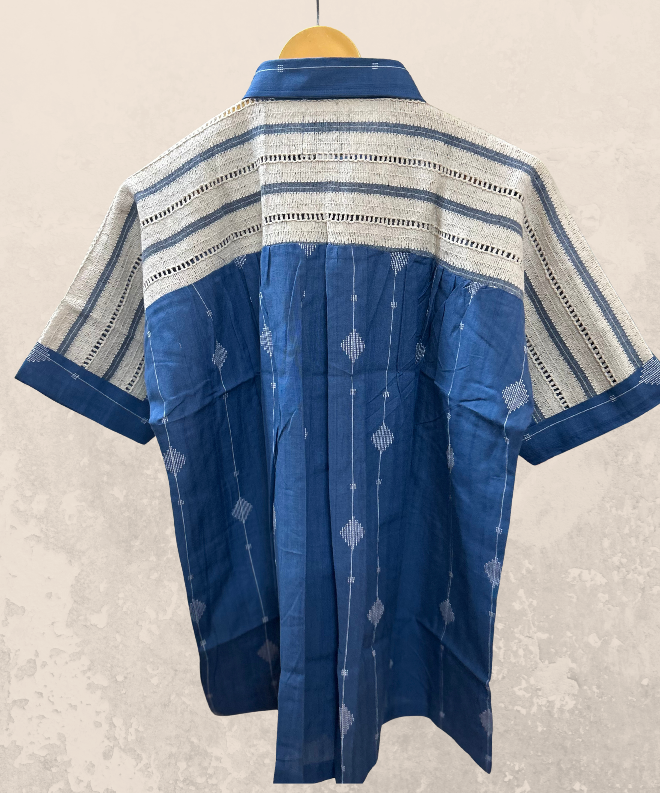 Azure Jamdani Crochet Shirt