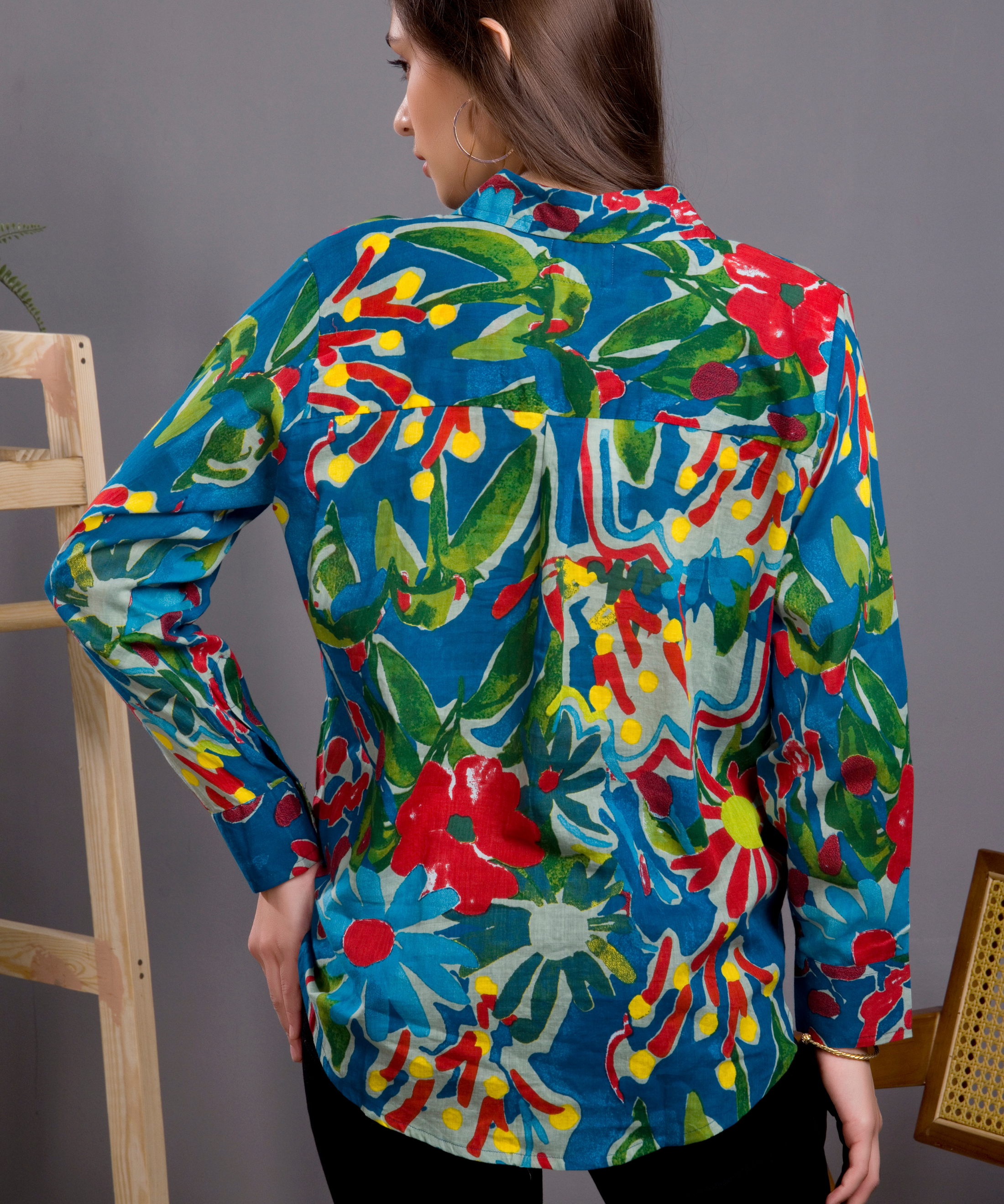 Blue Floral Splash Shirt