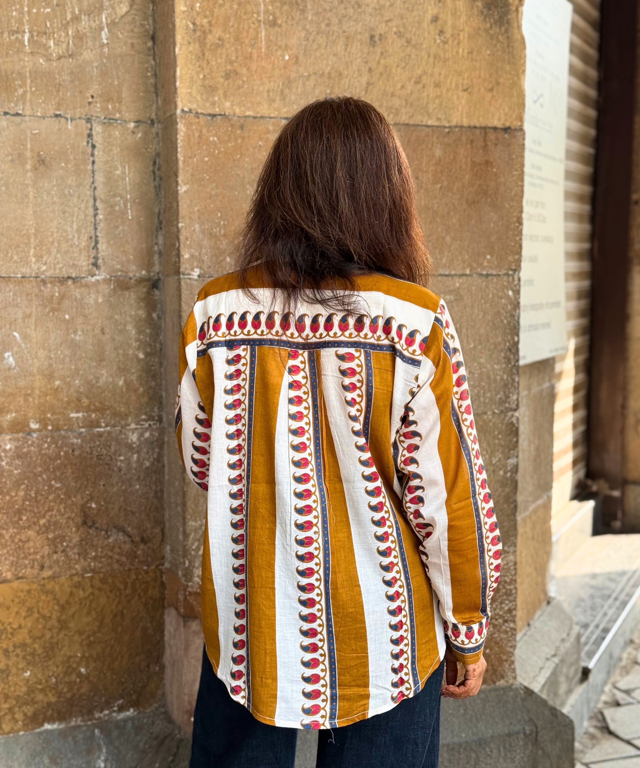 Paisley Mustard Mul Shirt
