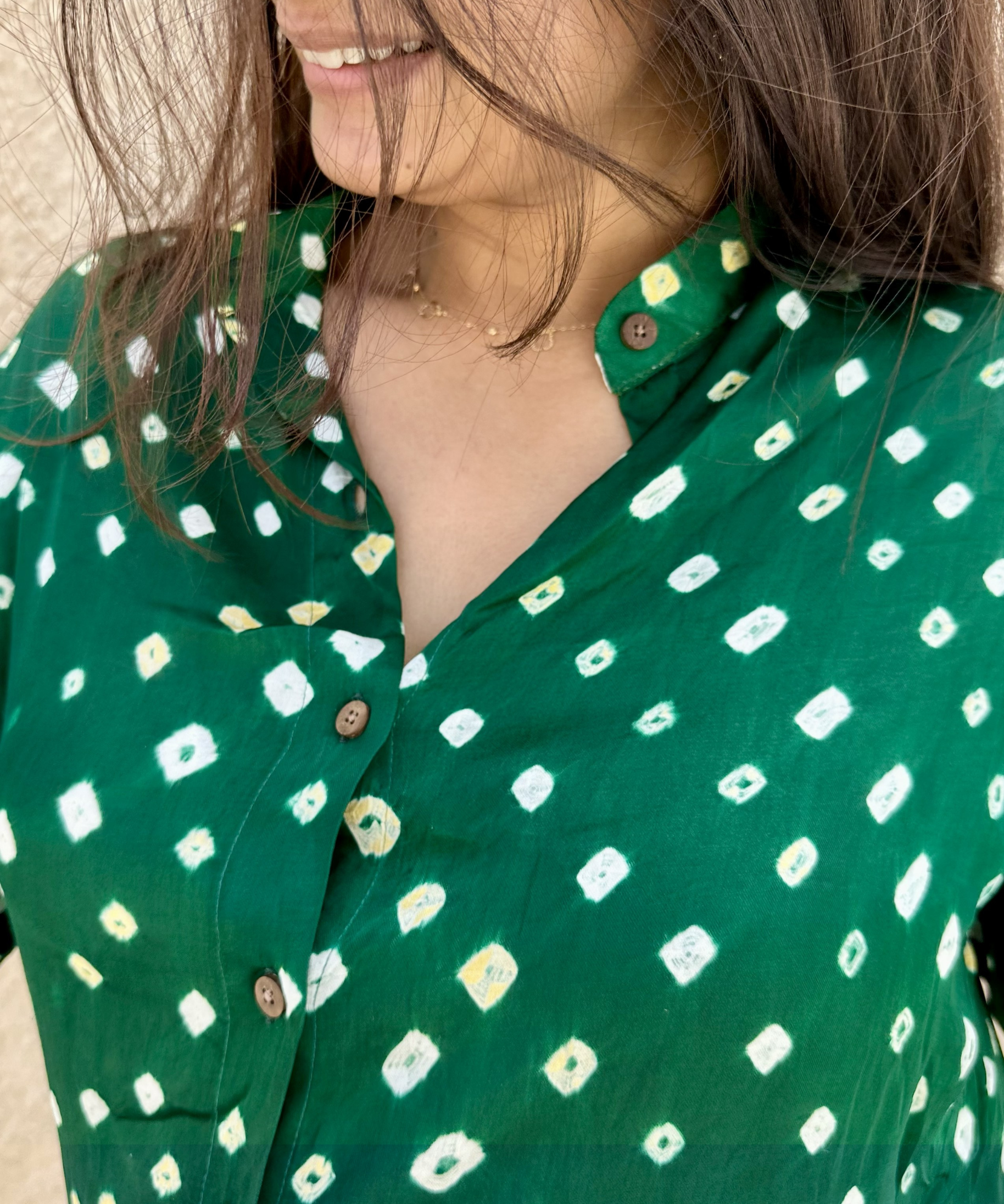 Emerald Bandhani Shirt