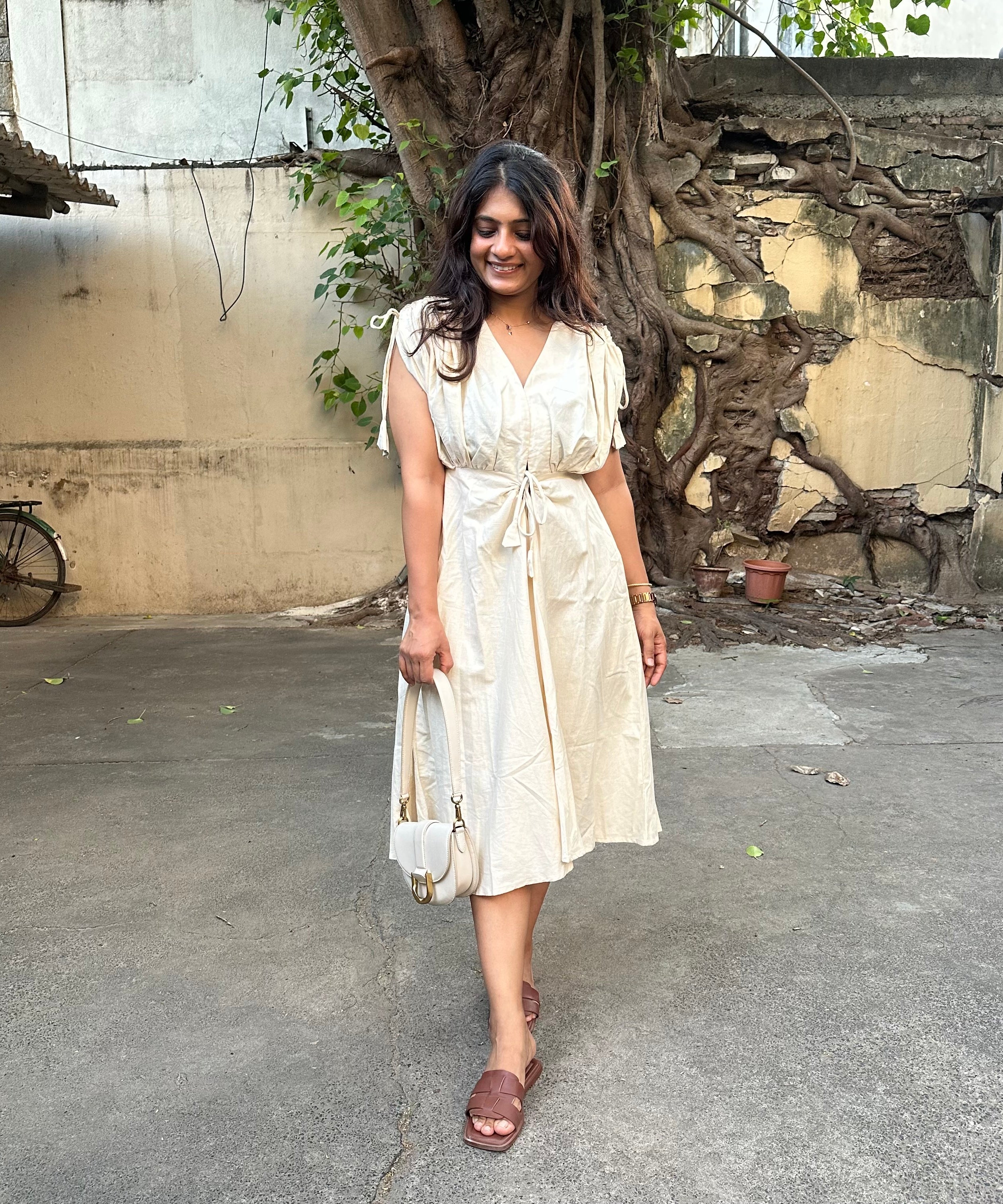 Cream Miami Cotton Dress