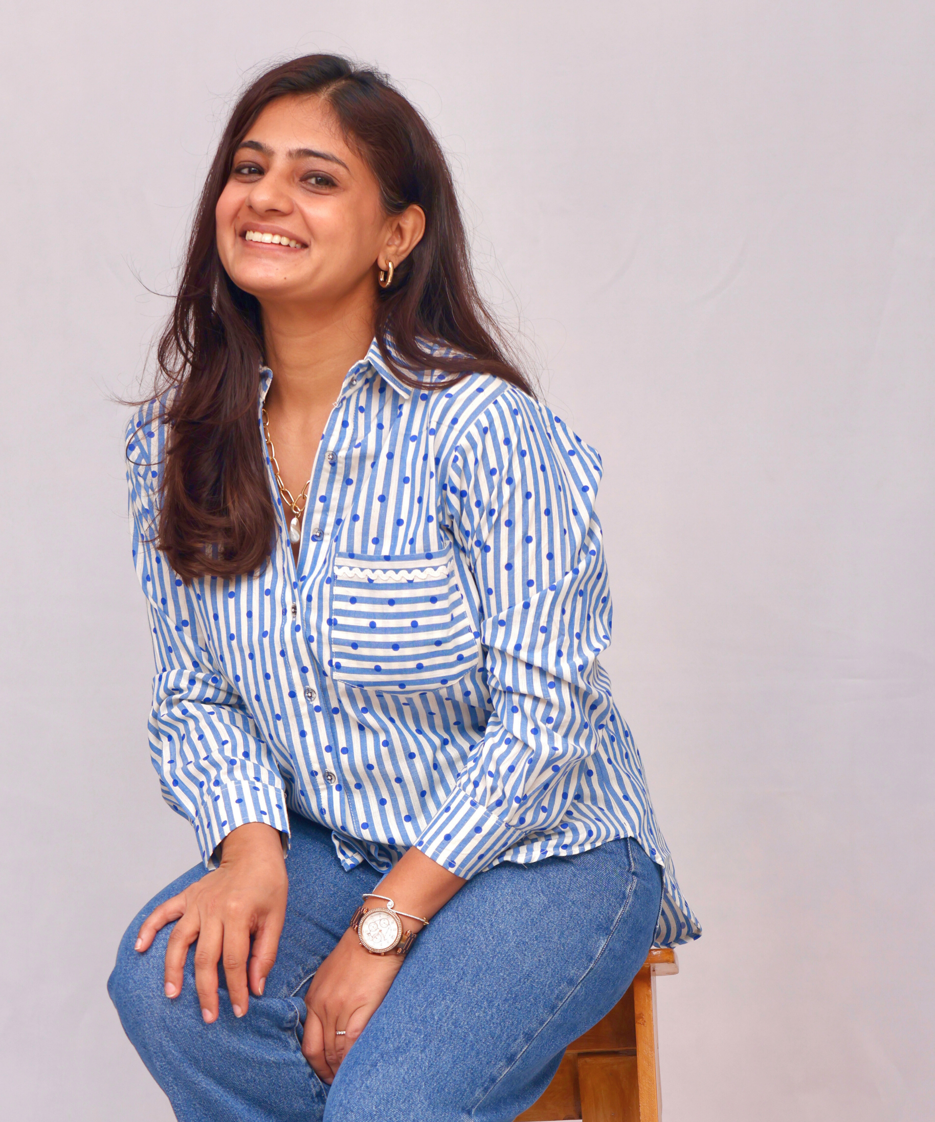 Polka Dot Stripped Shirt