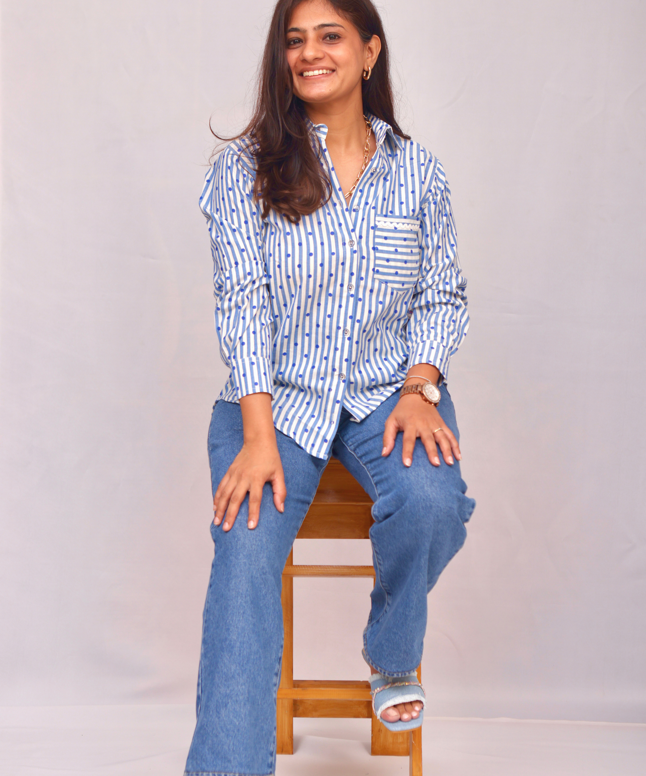 Polka Dot Stripped Shirt