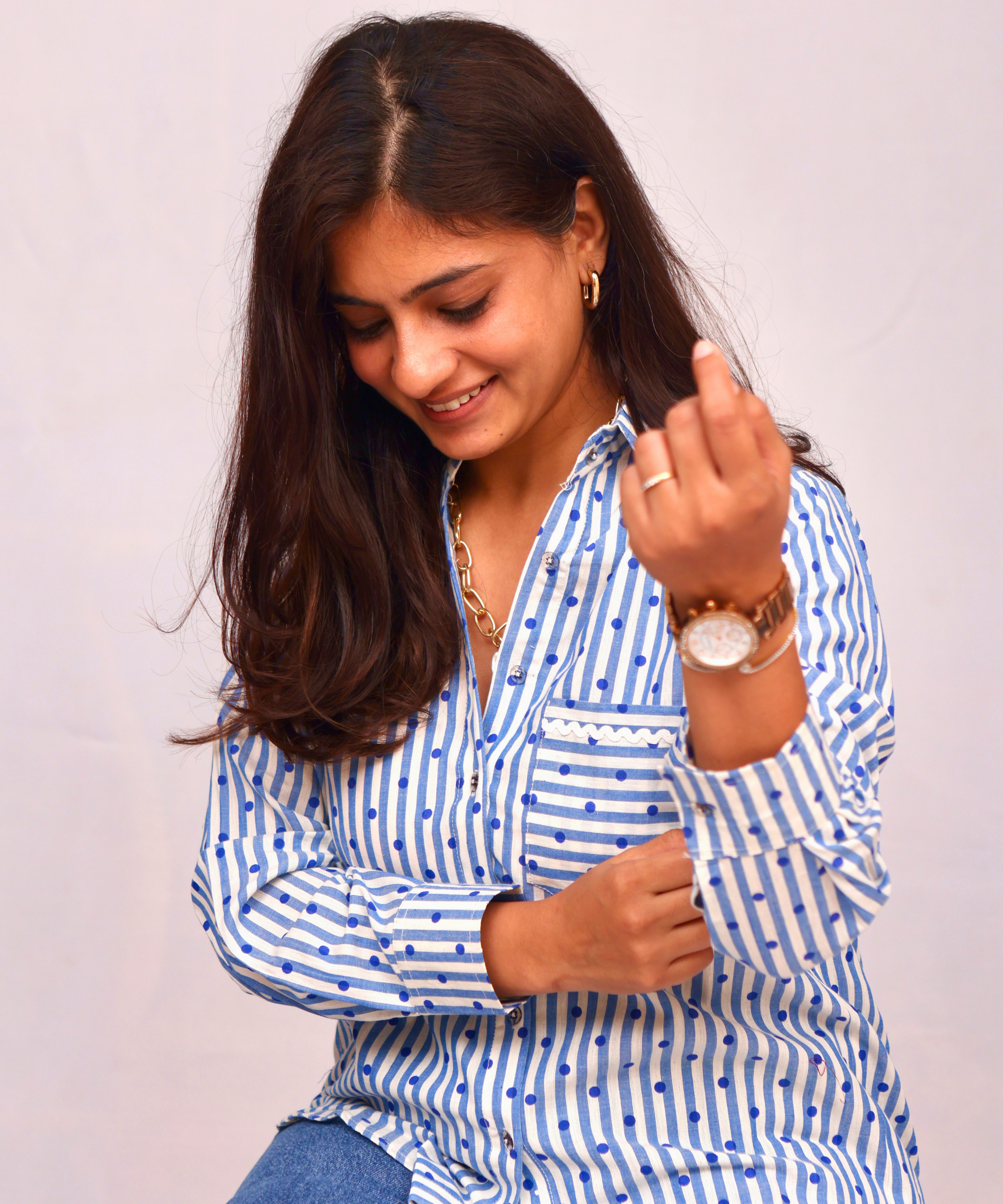 Polka Dot Stripped Shirt