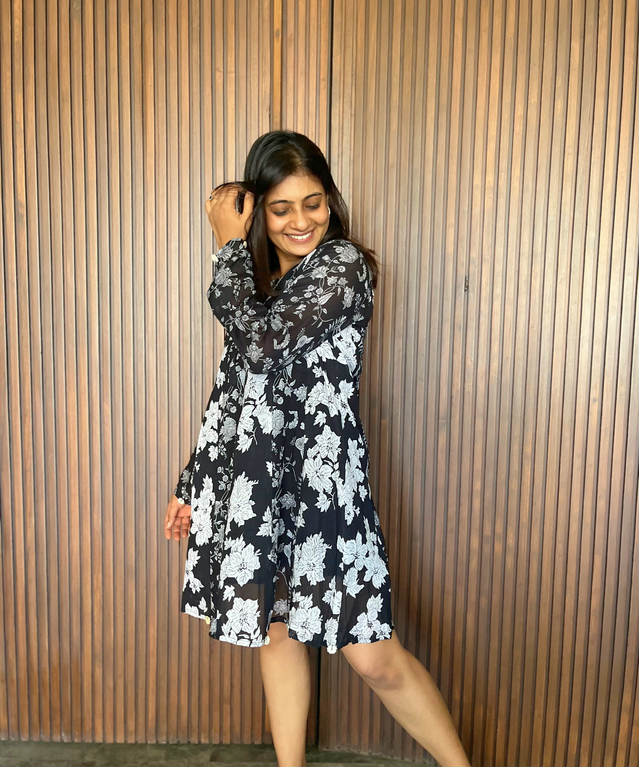Black Kali Floral Dress